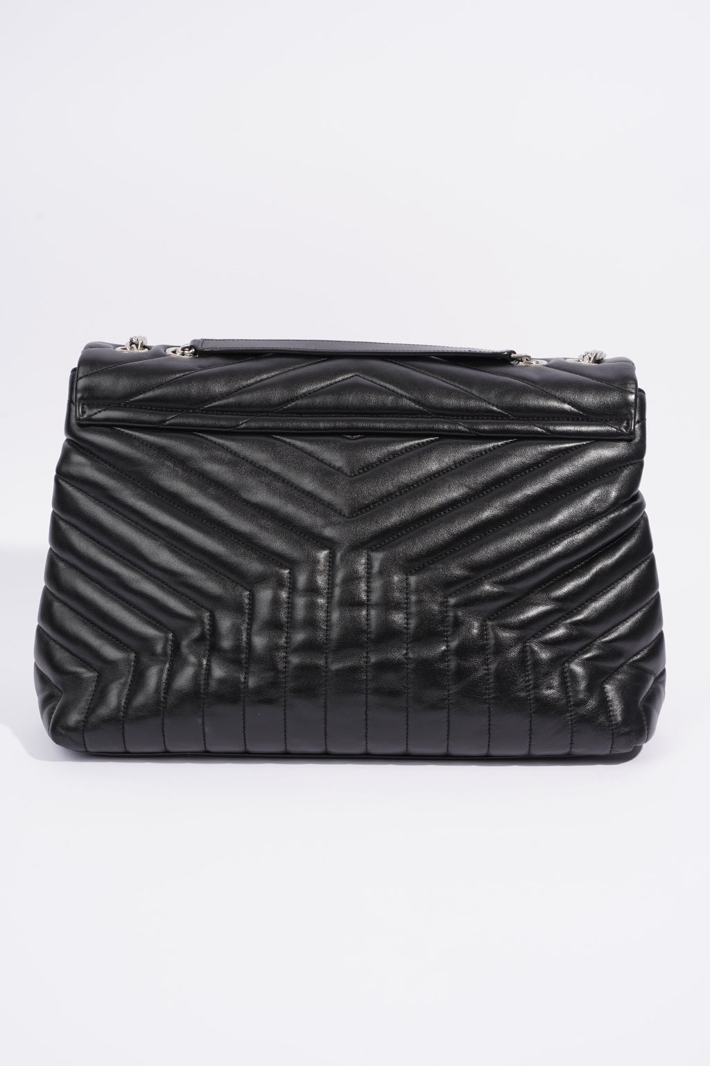 Saint Laurent Lou Lou Black Calfskin Leather Large