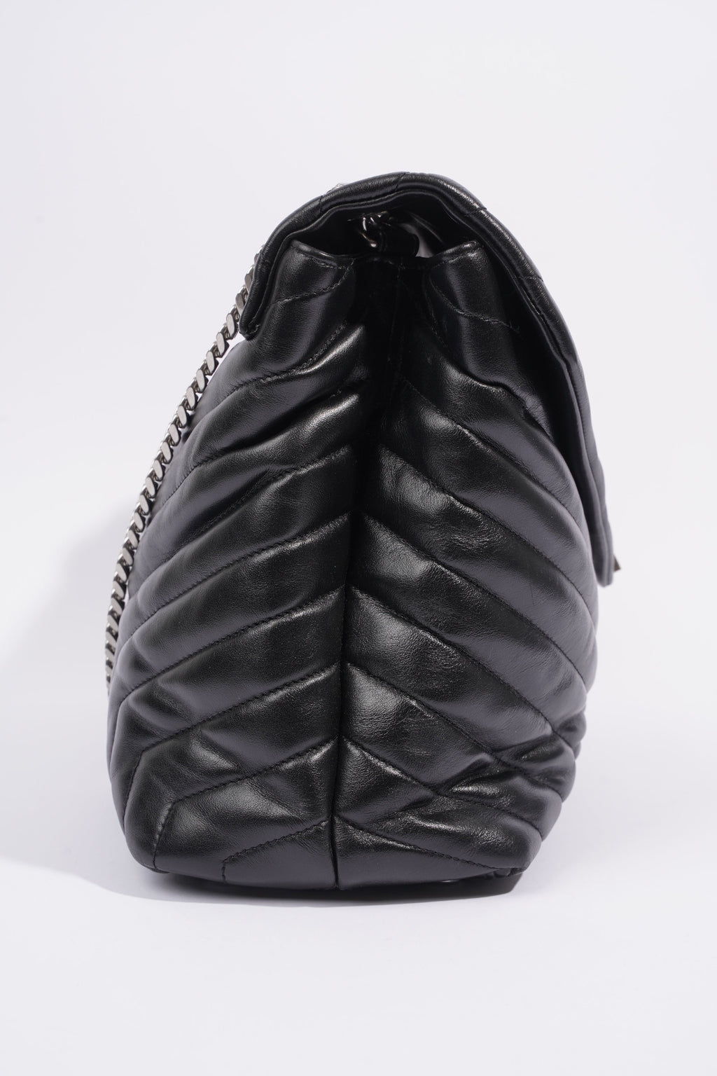 Saint Laurent Lou Lou Black Calfskin Leather Large