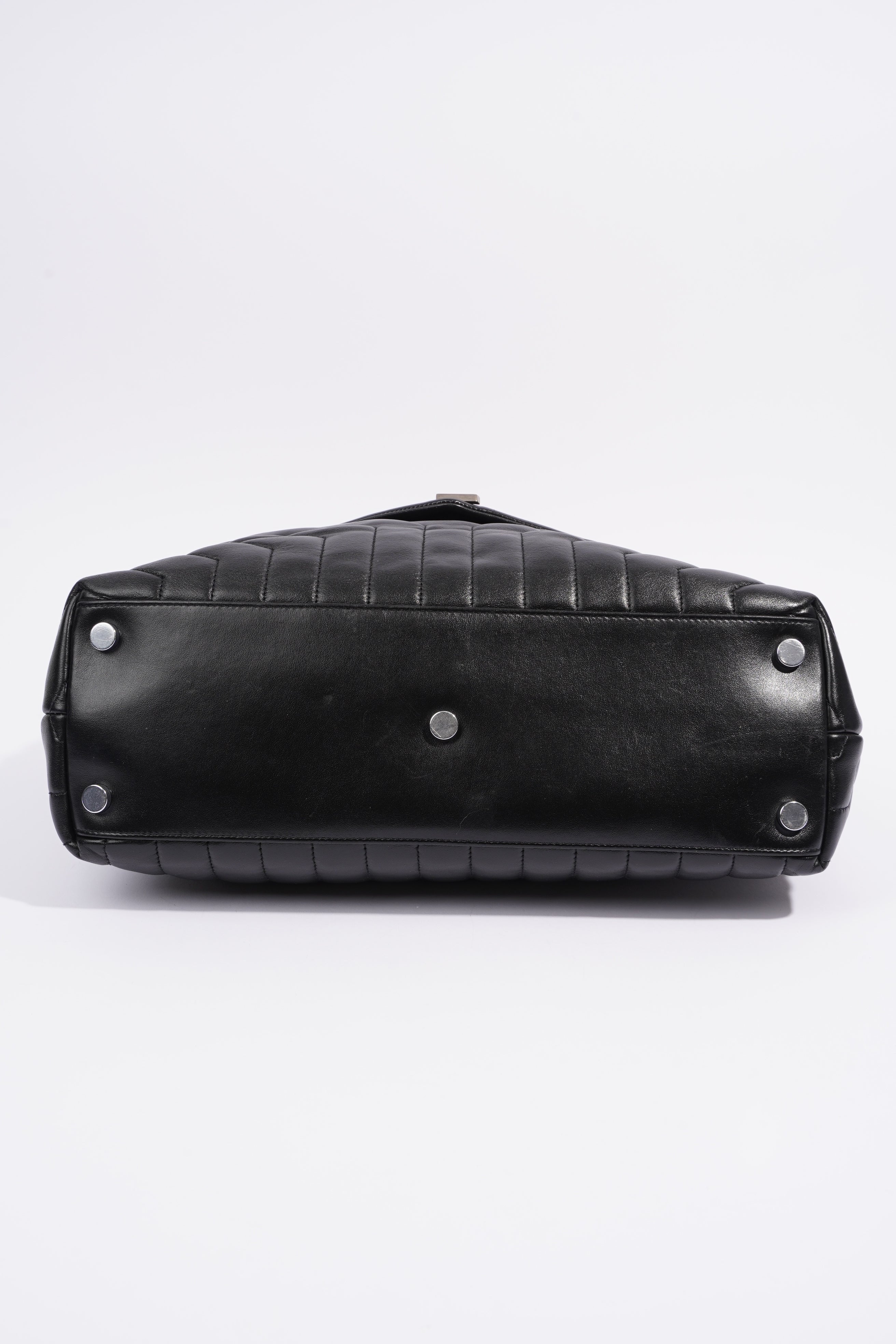 Saint Laurent Lou Lou Black Calfskin Leather Large