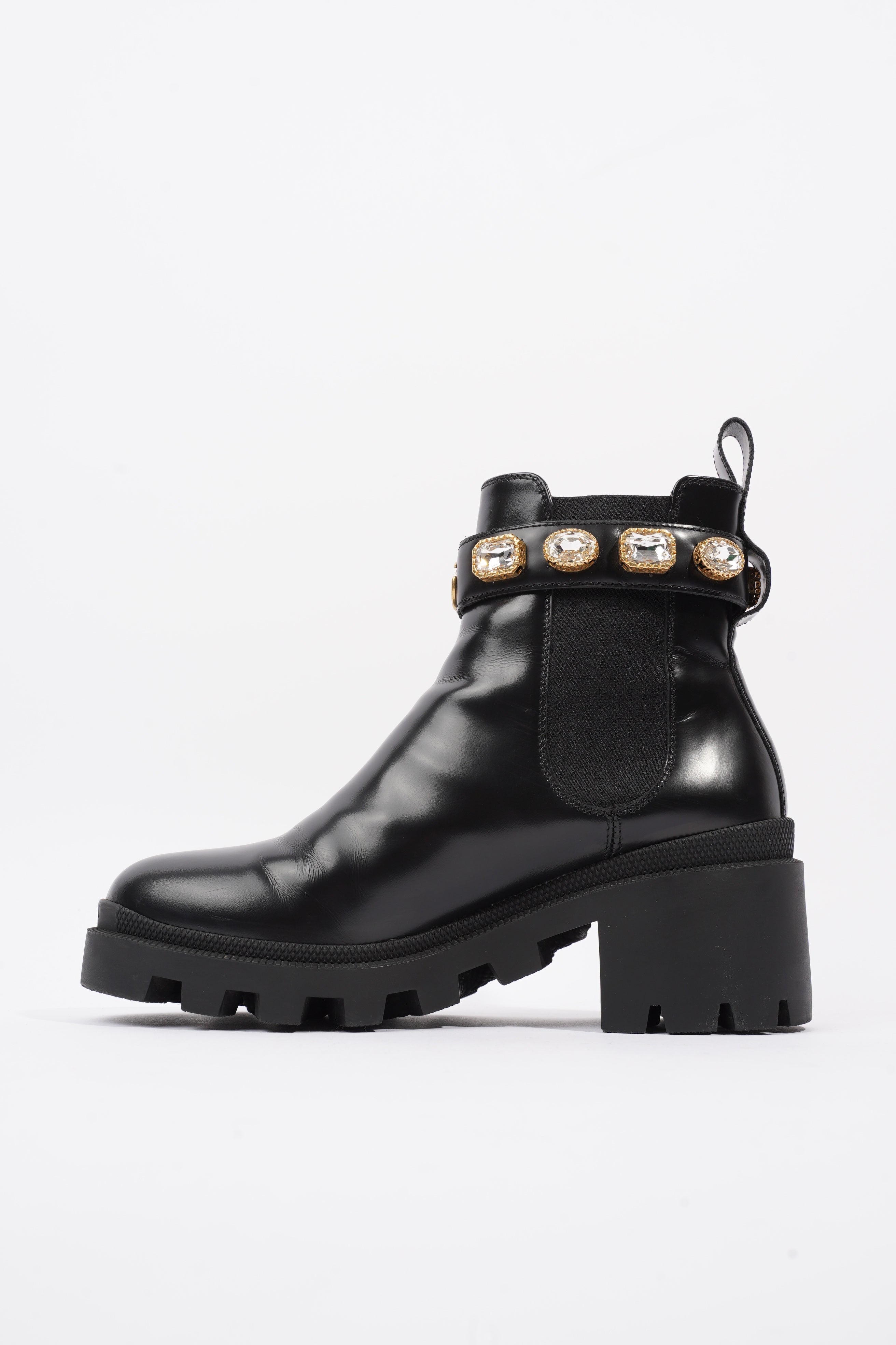 Gucci Ankle Boot Black Leather EU 37.5 UK 4.5