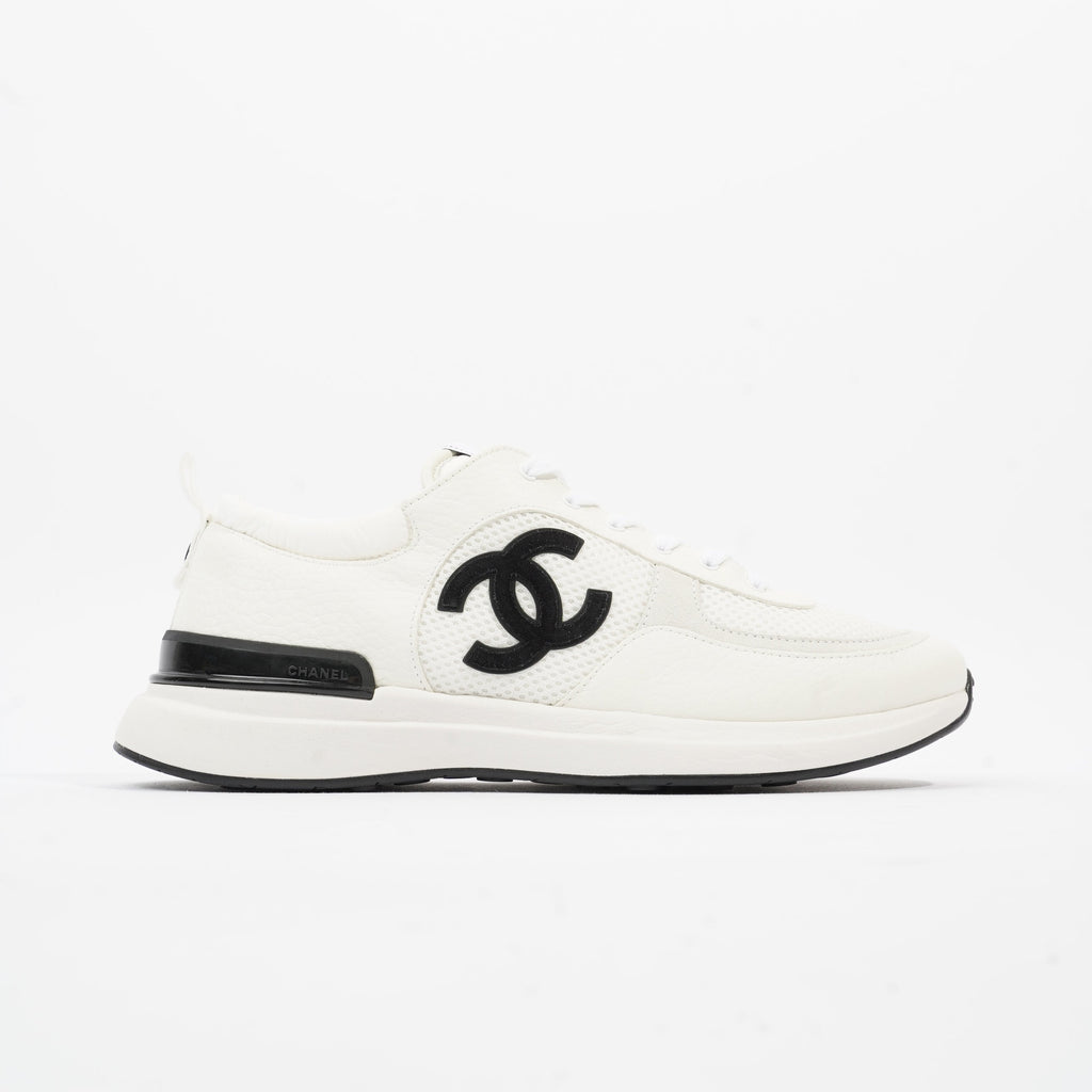 Chanel CC Logo Trainer White Mesh EU 42 UK 8