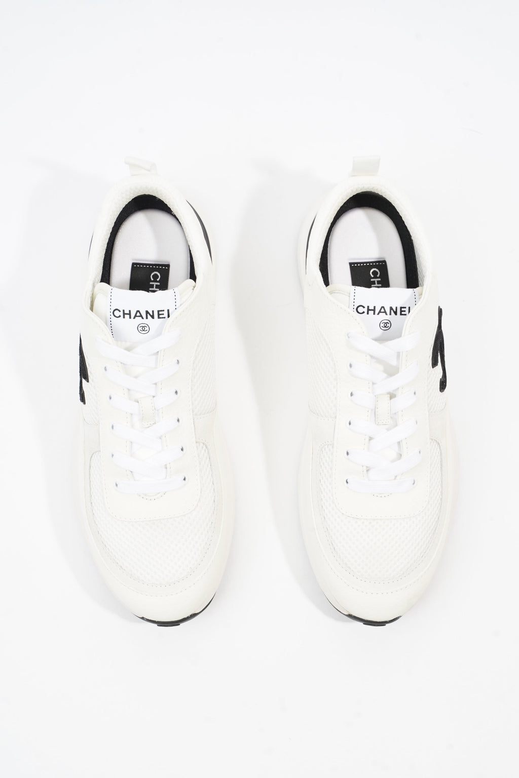 Chanel CC Logo Trainer White Mesh EU 42 UK 8