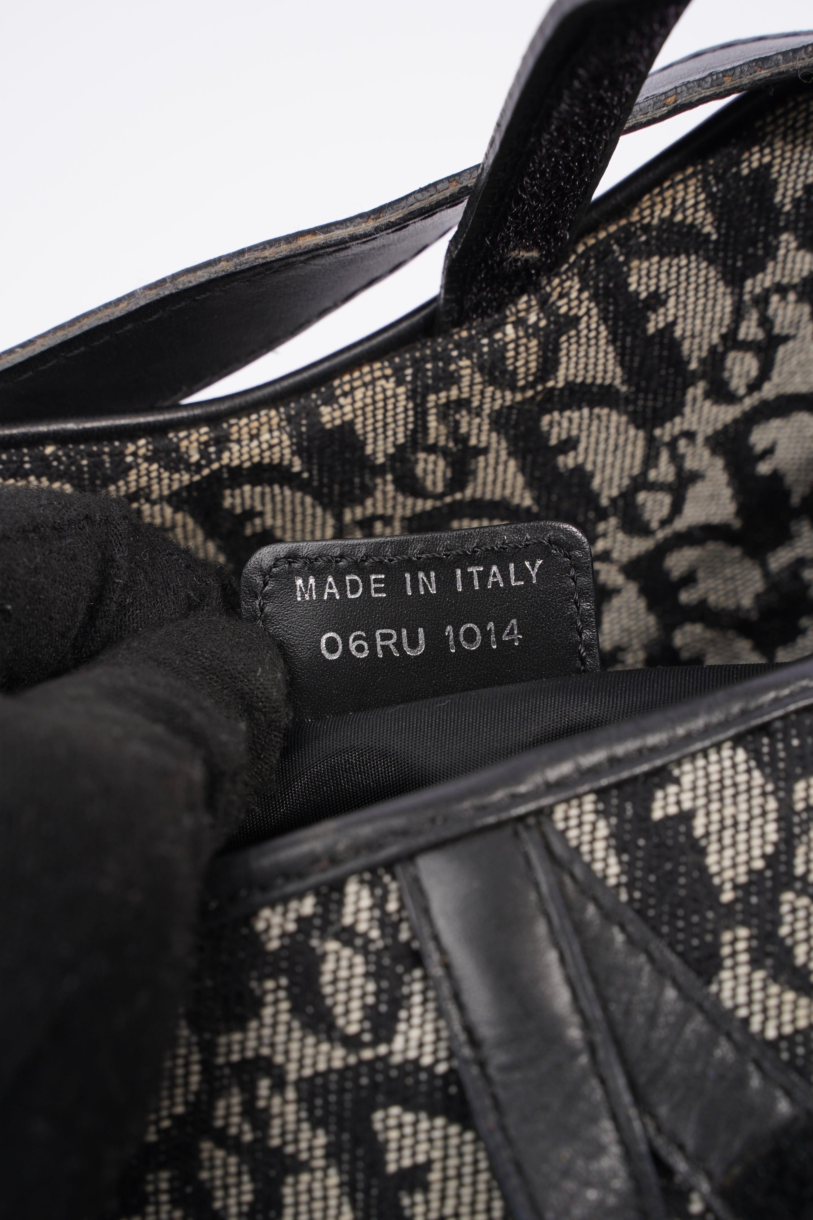 Christian Dior Saddle Black And Grey Oblique Canvas