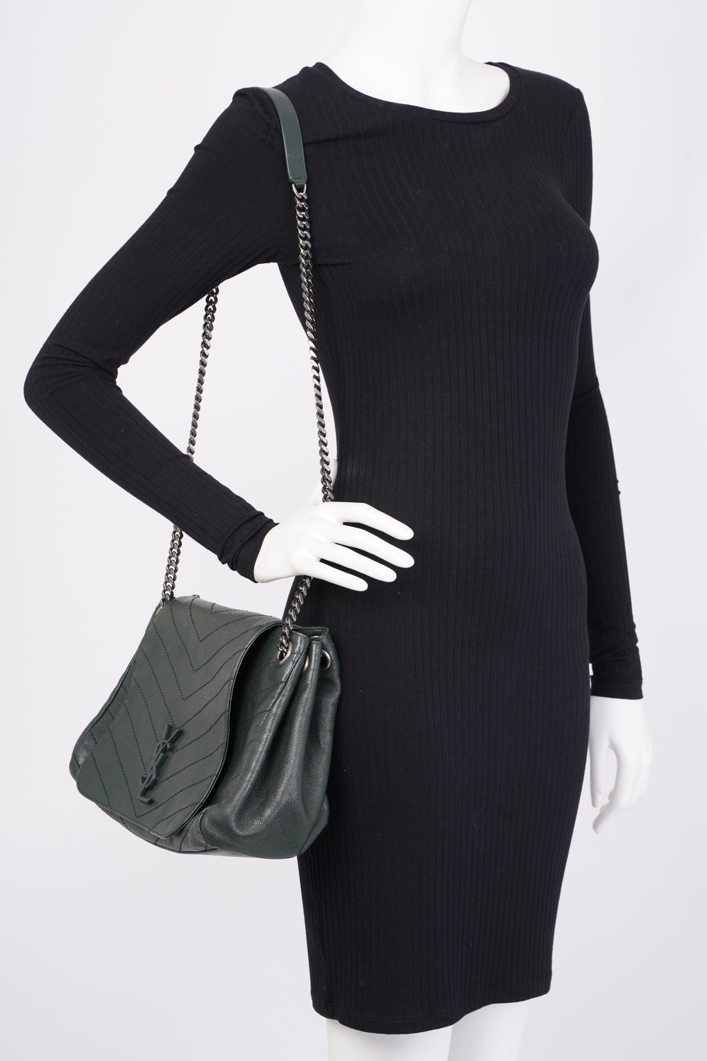 Saint Laurent Niki Medium Vintage Green Calfskin Leather