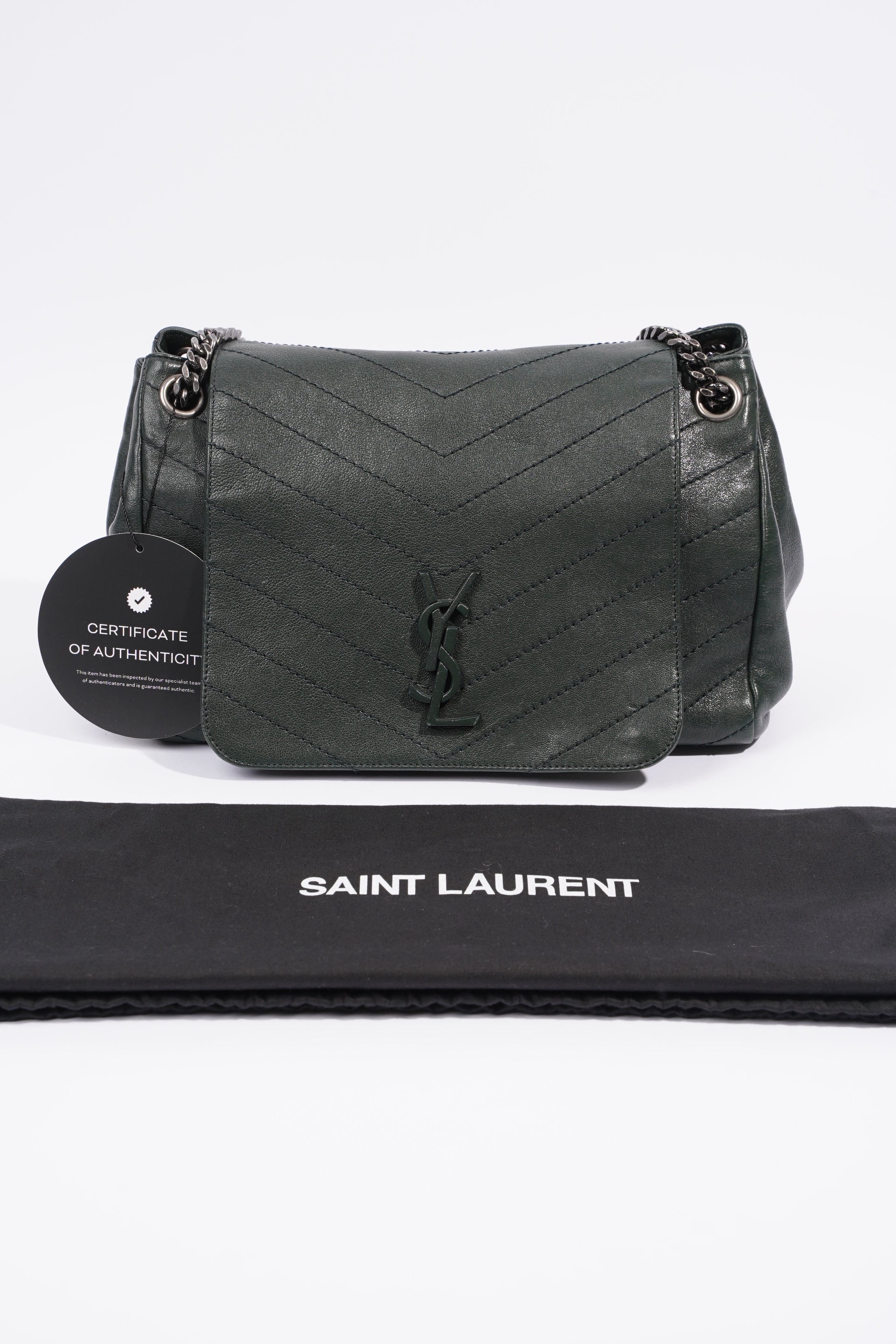 Saint Laurent Niki Medium Vintage Green Calfskin Leather