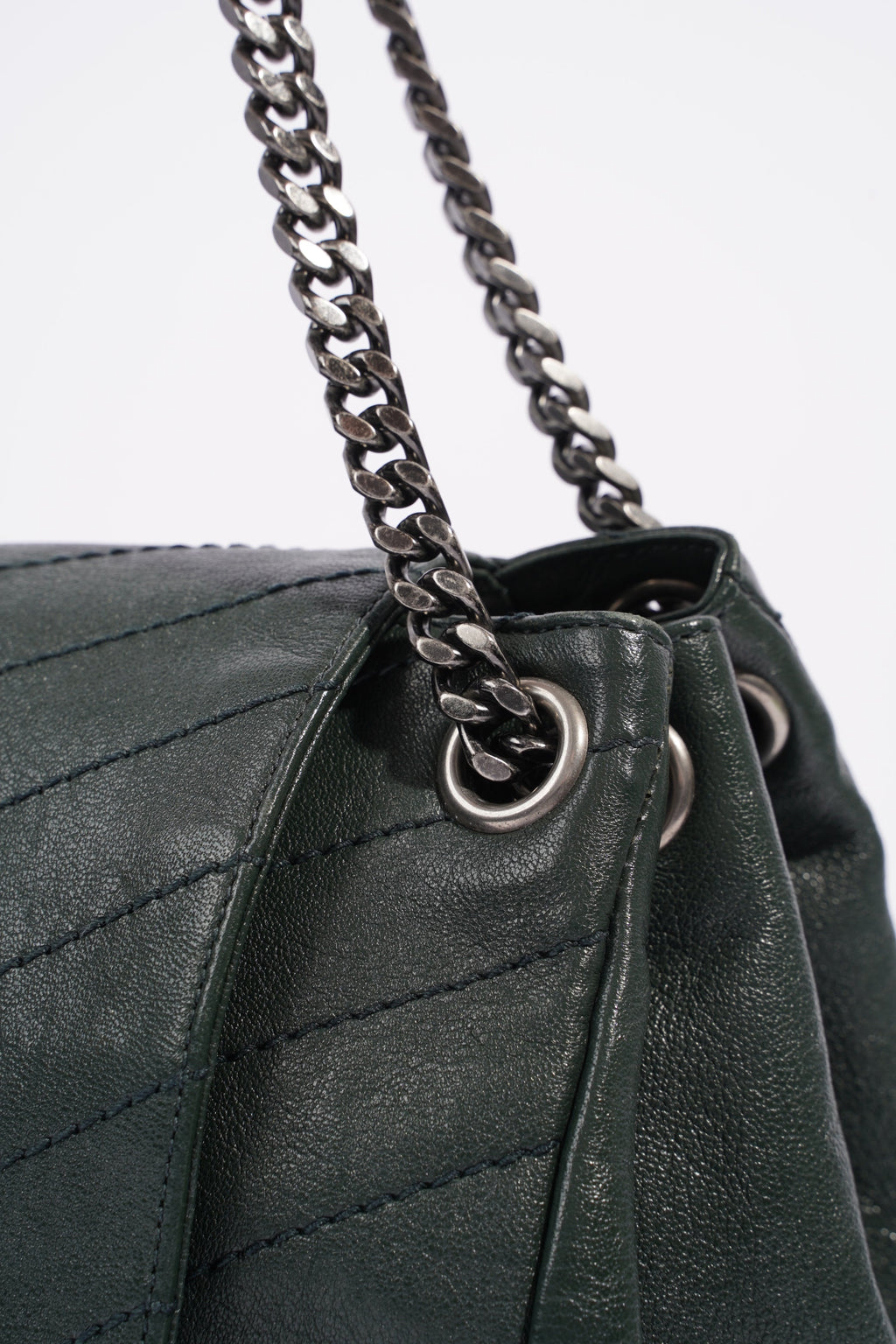 Saint Laurent Niki Medium Vintage Green Calfskin Leather