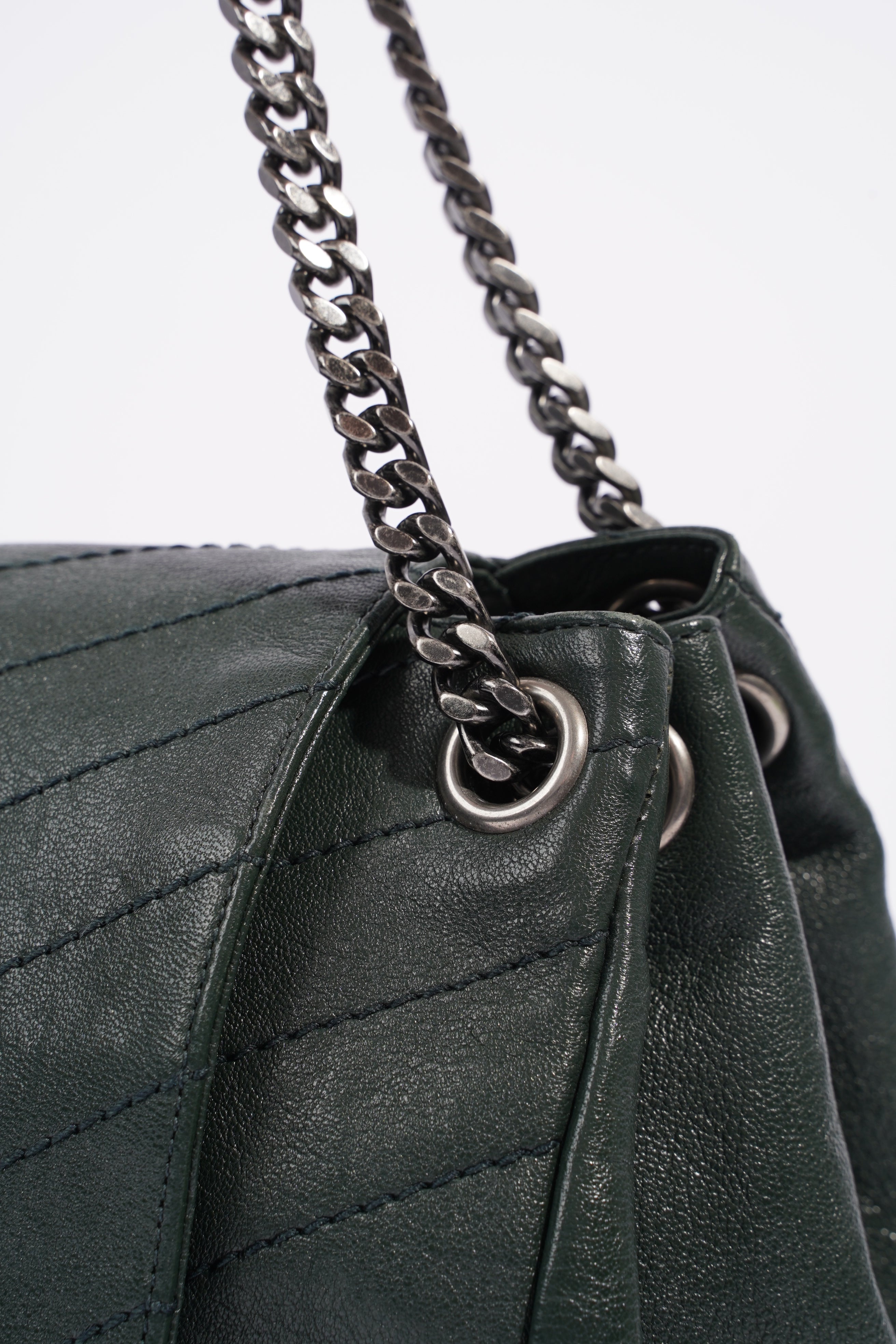 Saint Laurent Niki Medium Vintage Green Calfskin Leather