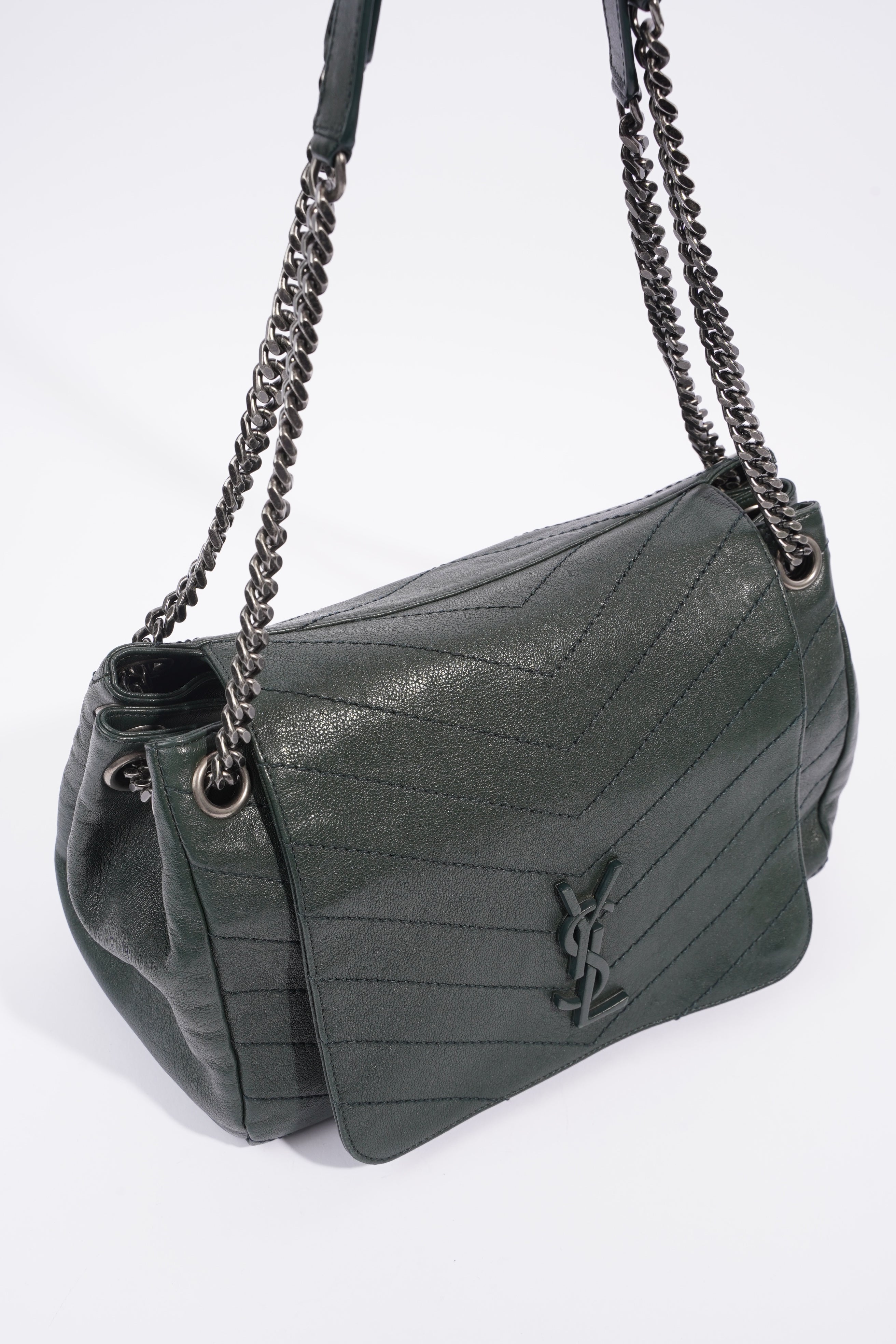 Saint Laurent Niki Medium Vintage Green Calfskin Leather
