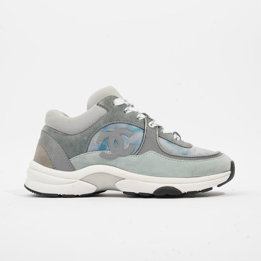 Chanel CC Runner Grey / Blue Tie Dye Suede EU 35 UK 2
