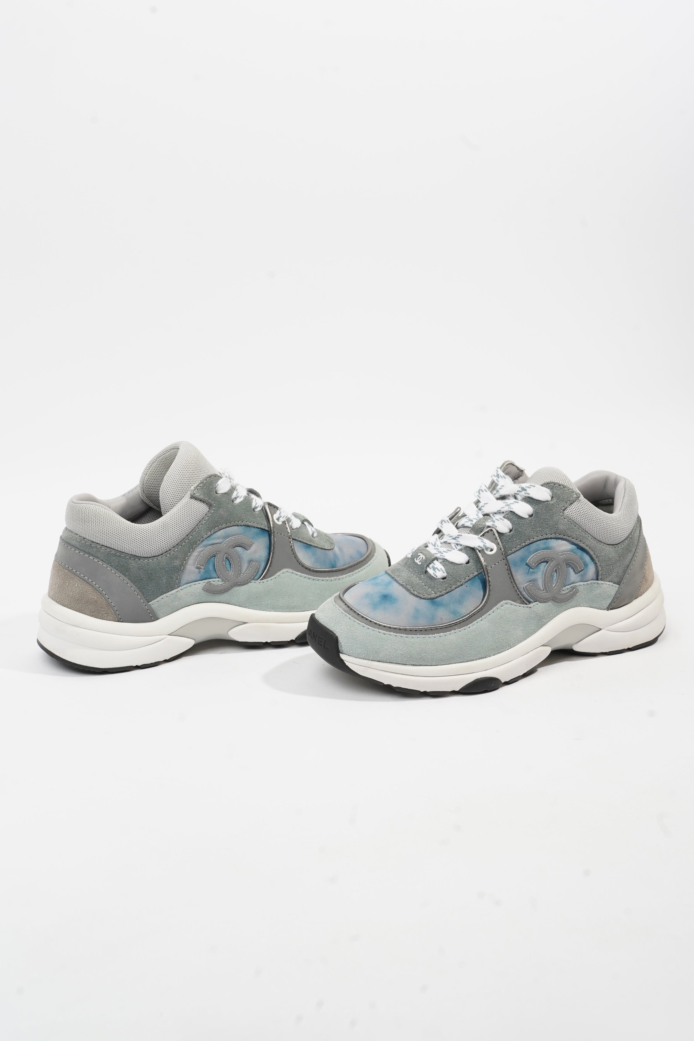 Chanel CC Runner Grey / Blue Tie Dye Suede EU 35 UK 2