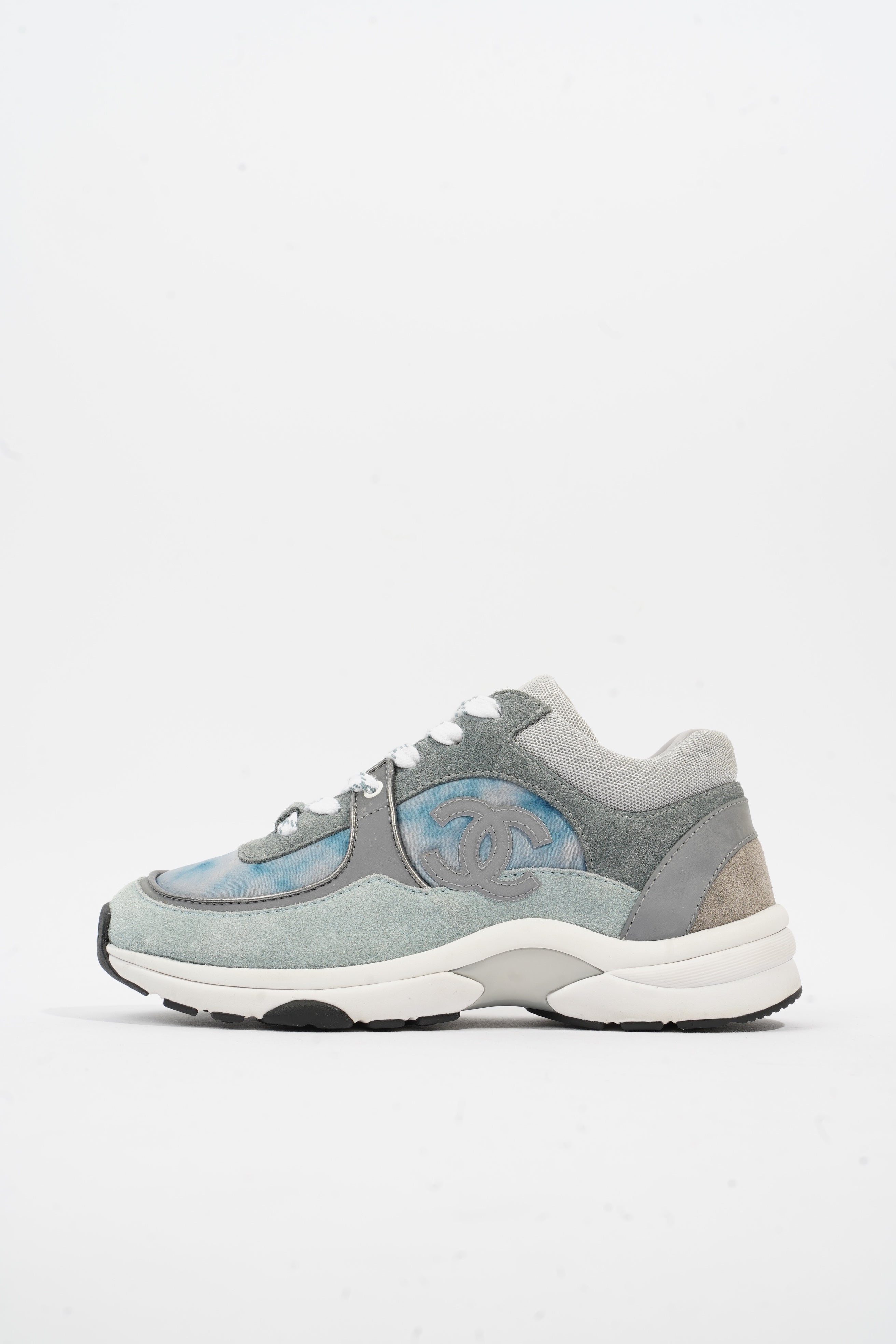 Chanel CC Runner Grey / Blue Tie Dye Suede EU 35 UK 2