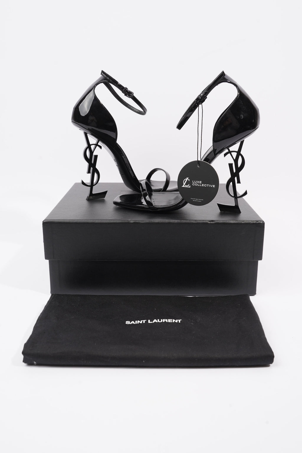 Saint Laurent Opyum Sandal 110 Black Patent Leather EU 39 UK 6
