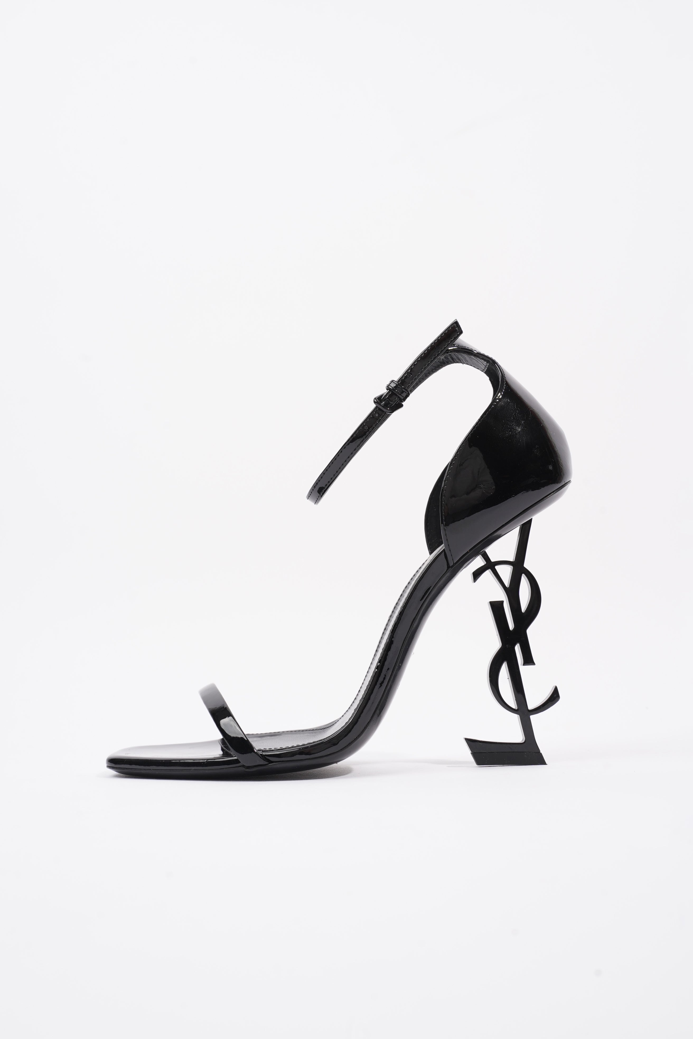 Saint Laurent Opyum Sandal 110 Black Patent Leather EU 39 UK 6
