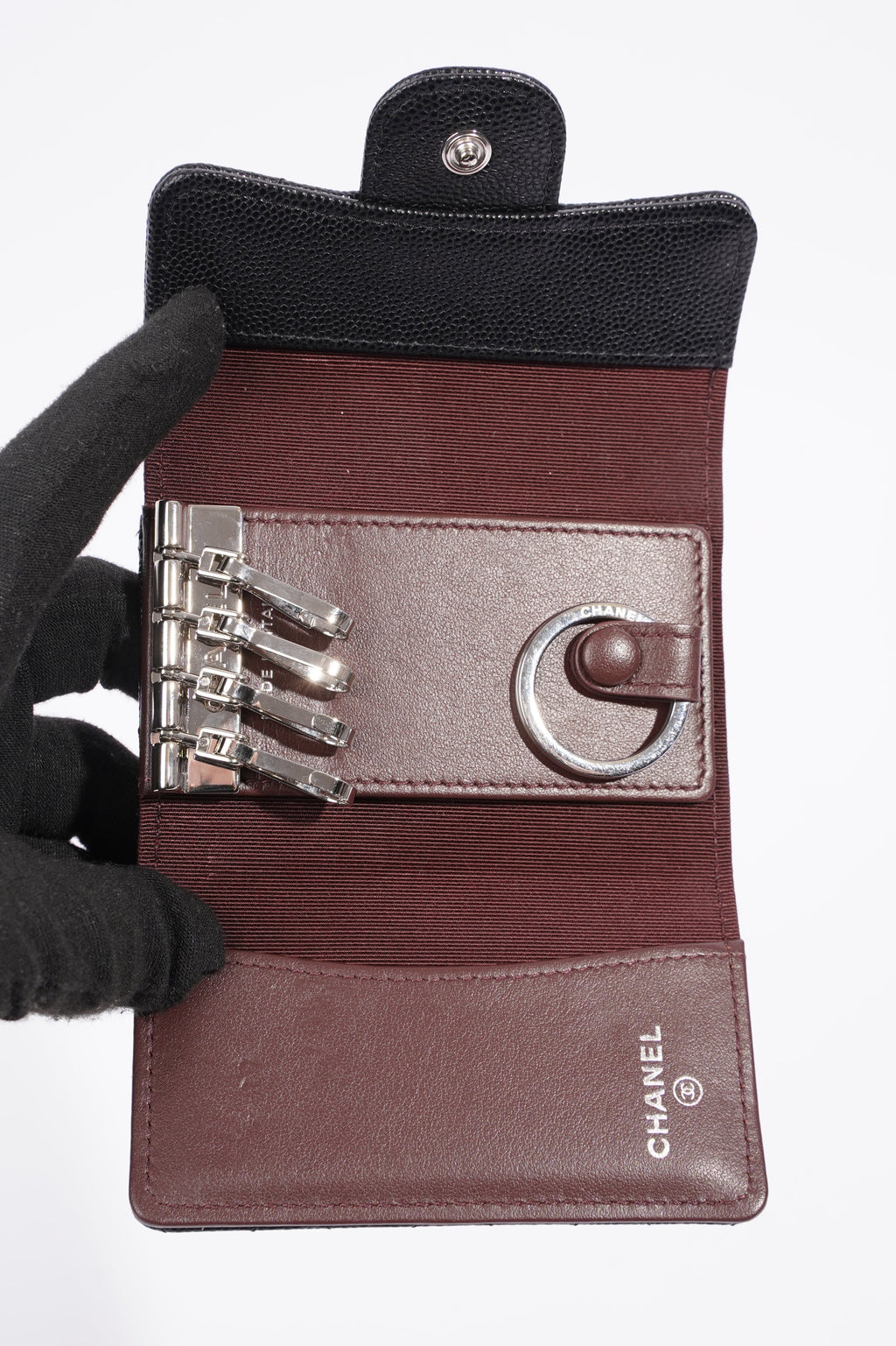 Chanel 4 Key Holder Wallet Caviar Leather
