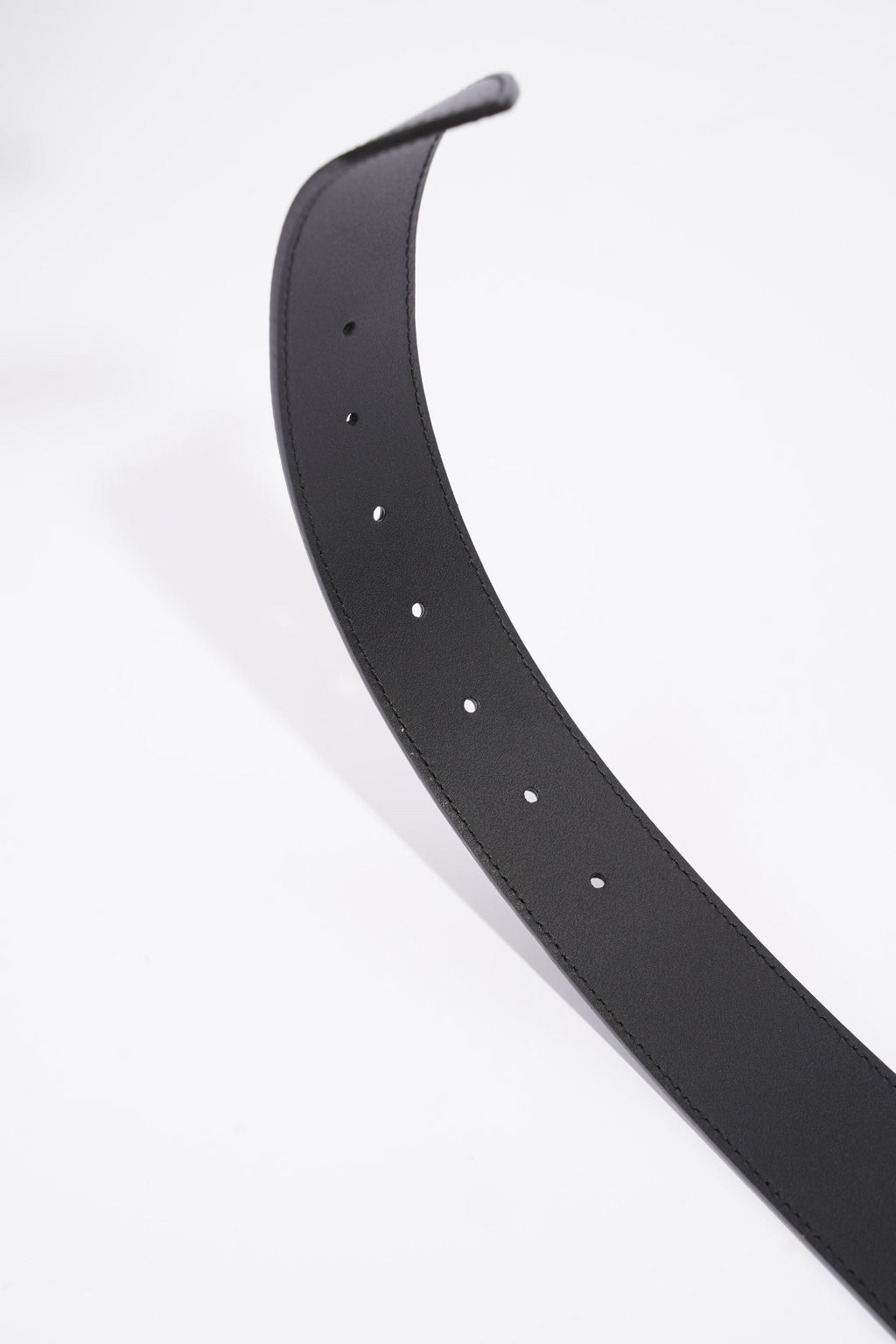 Gucci Double G Silver Buckle Belt Black Grained Leather 90cm 36"