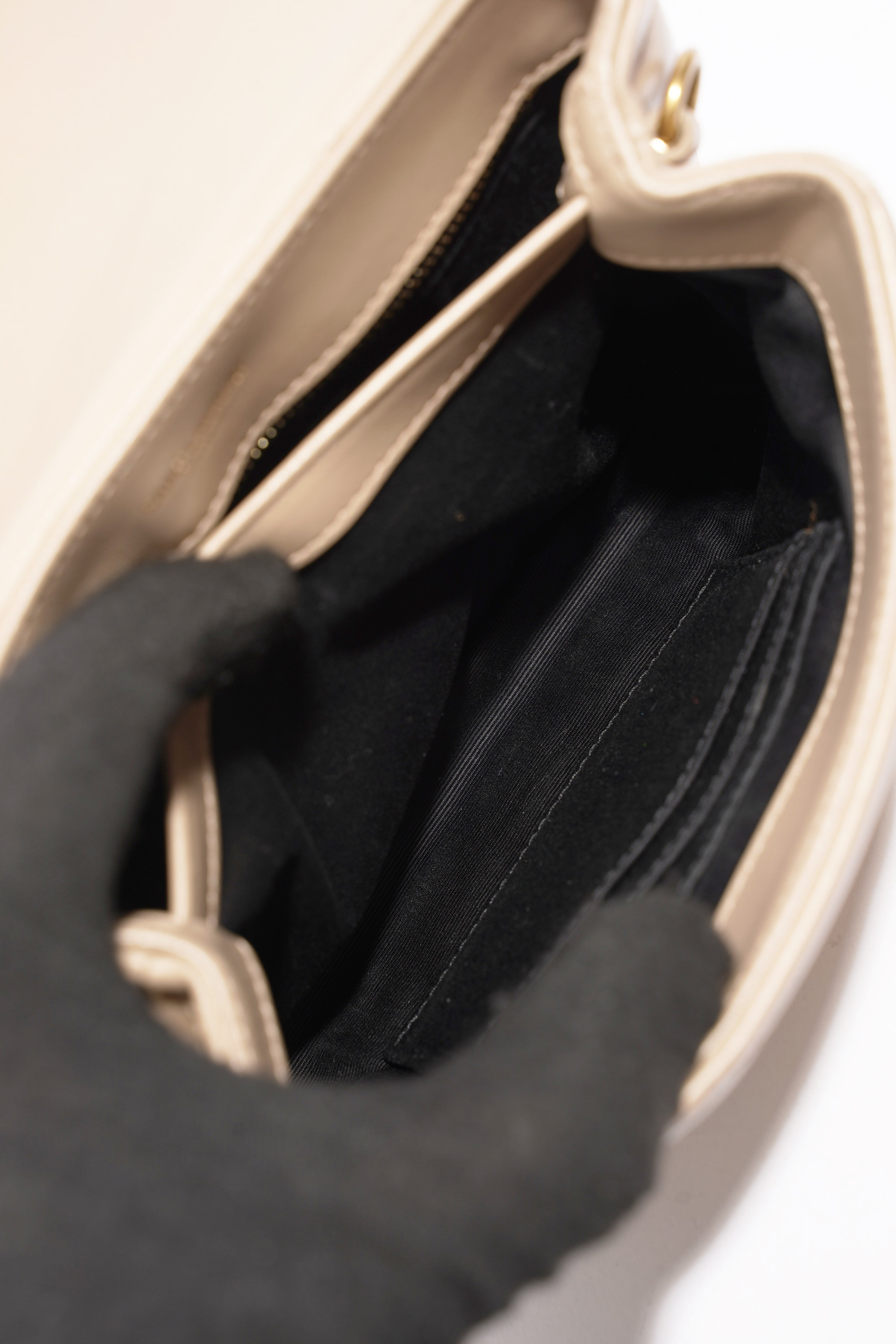 Saint Laurent Toy Lou Lou Greyish Brown Calfskin Leather