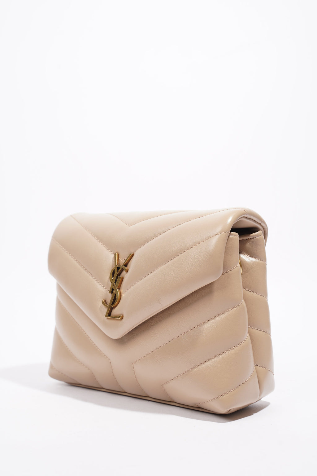 Saint Laurent Toy Lou Lou Greyish Brown Calfskin Leather
