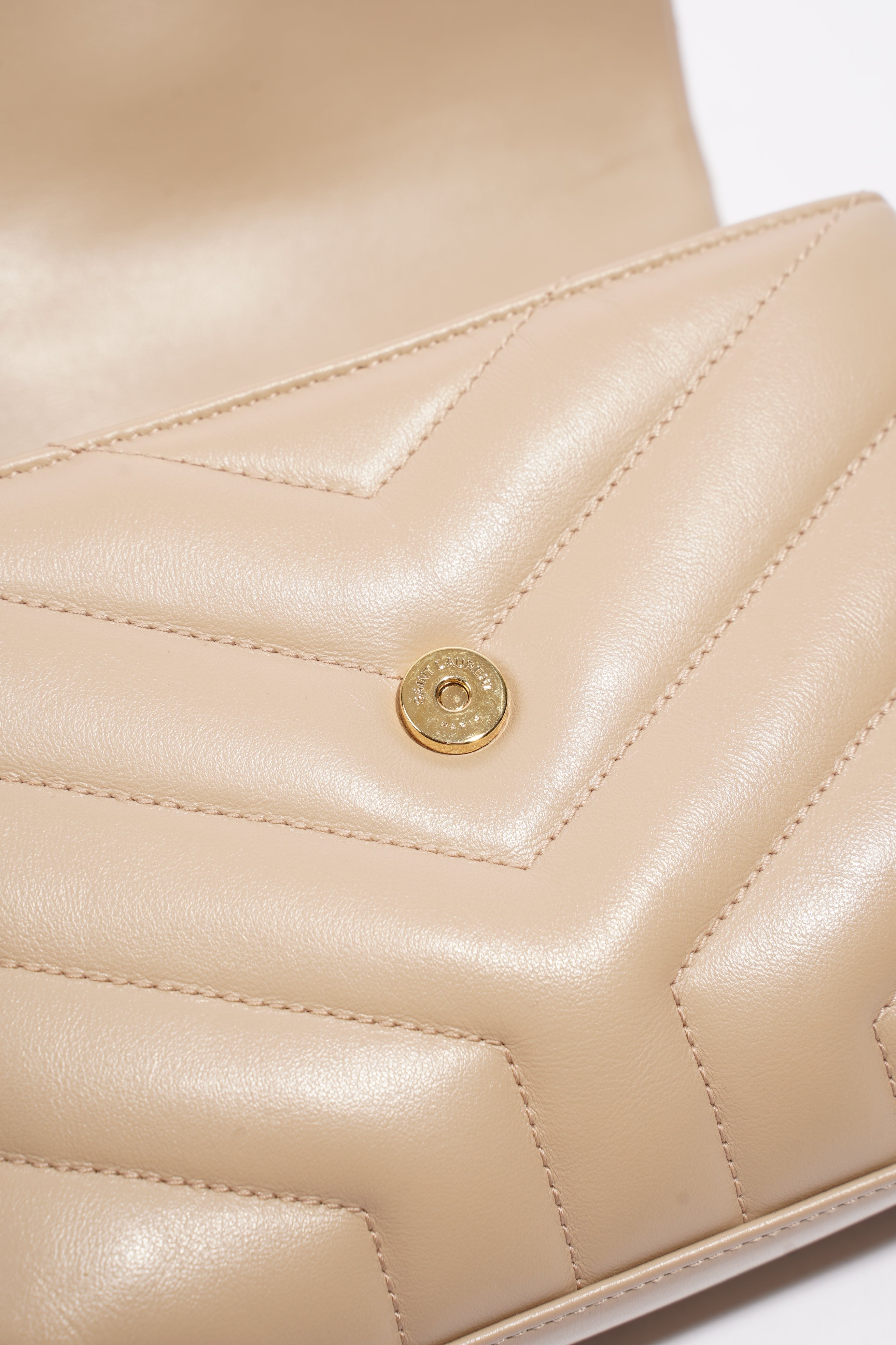 Saint Laurent Toy Lou Lou Greyish Brown Calfskin Leather