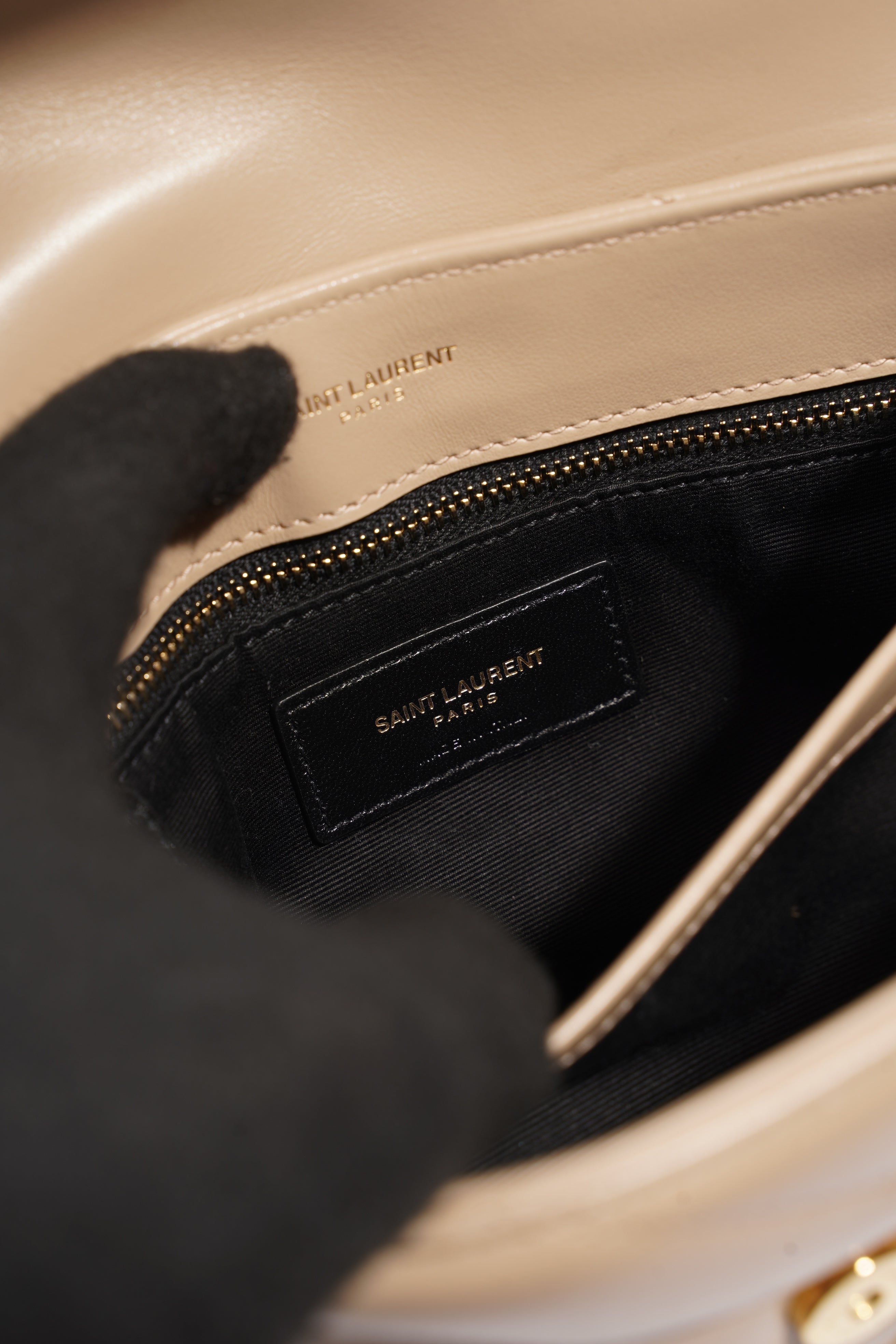 Saint Laurent Toy Lou Lou Greyish Brown Calfskin Leather