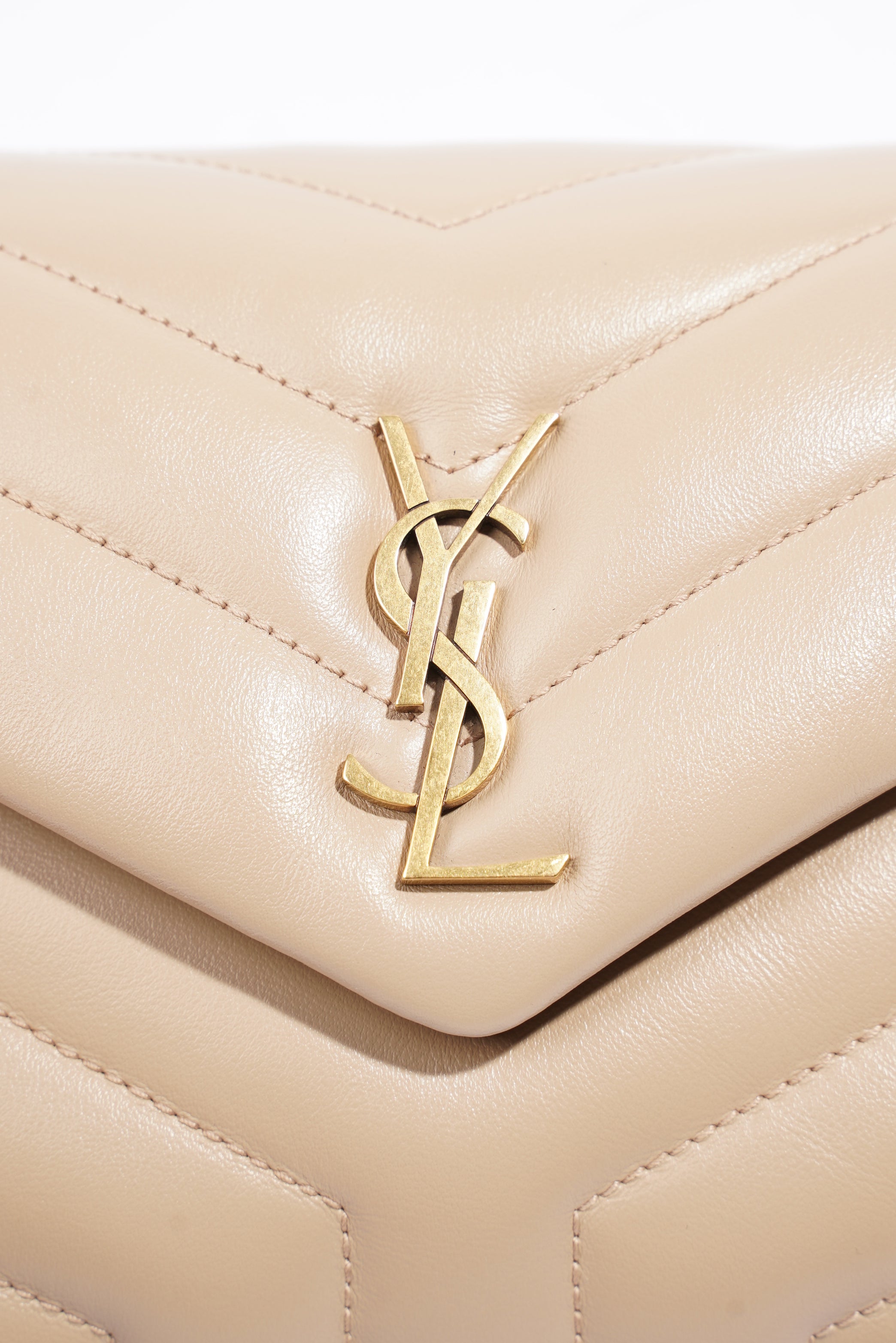 Saint Laurent Toy Lou Lou Greyish Brown Calfskin Leather