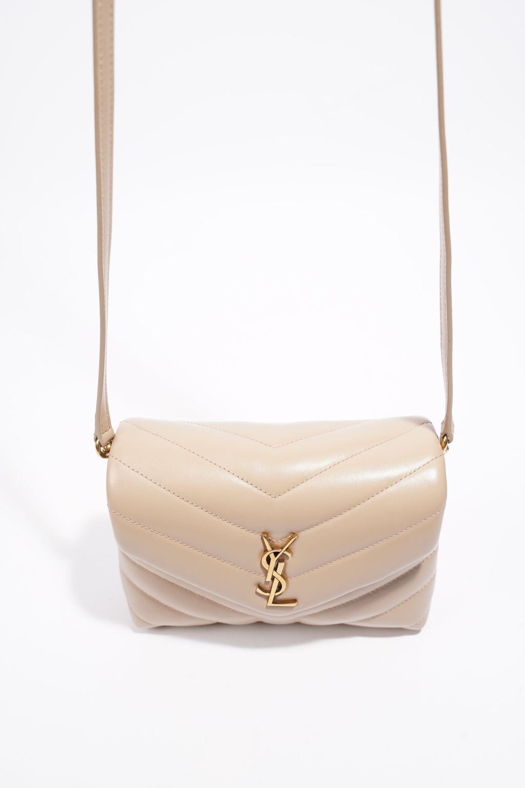 Saint Laurent Toy Lou Lou Greyish Brown Calfskin Leather
