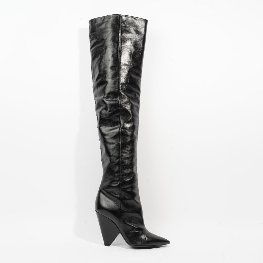 Saint Laurent Niki Boots Black Leather EU 40 UK 7