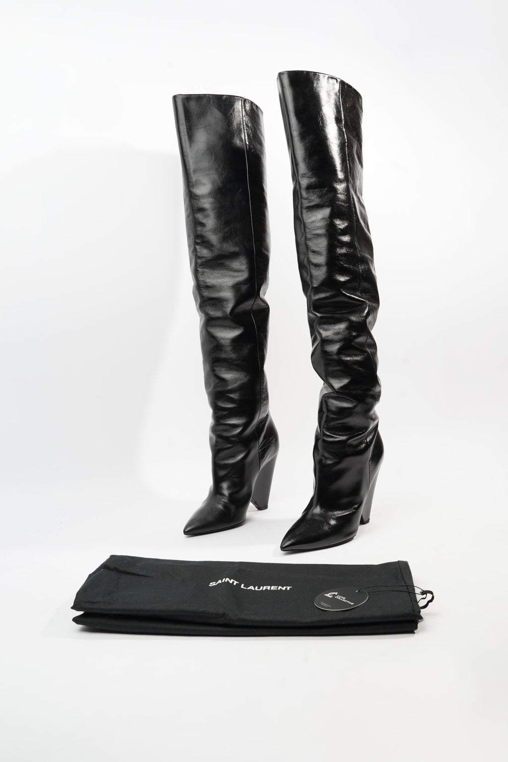Saint Laurent Niki Boots Black Leather EU 40 UK 7