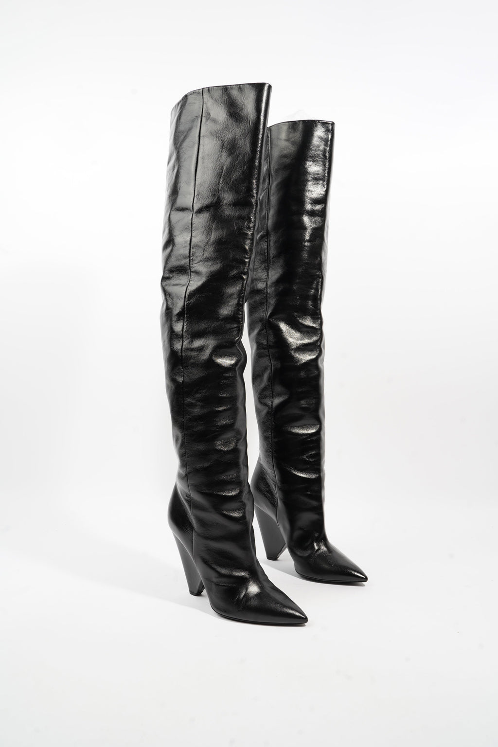 Saint Laurent Niki Boots Black Leather EU 40 UK 7