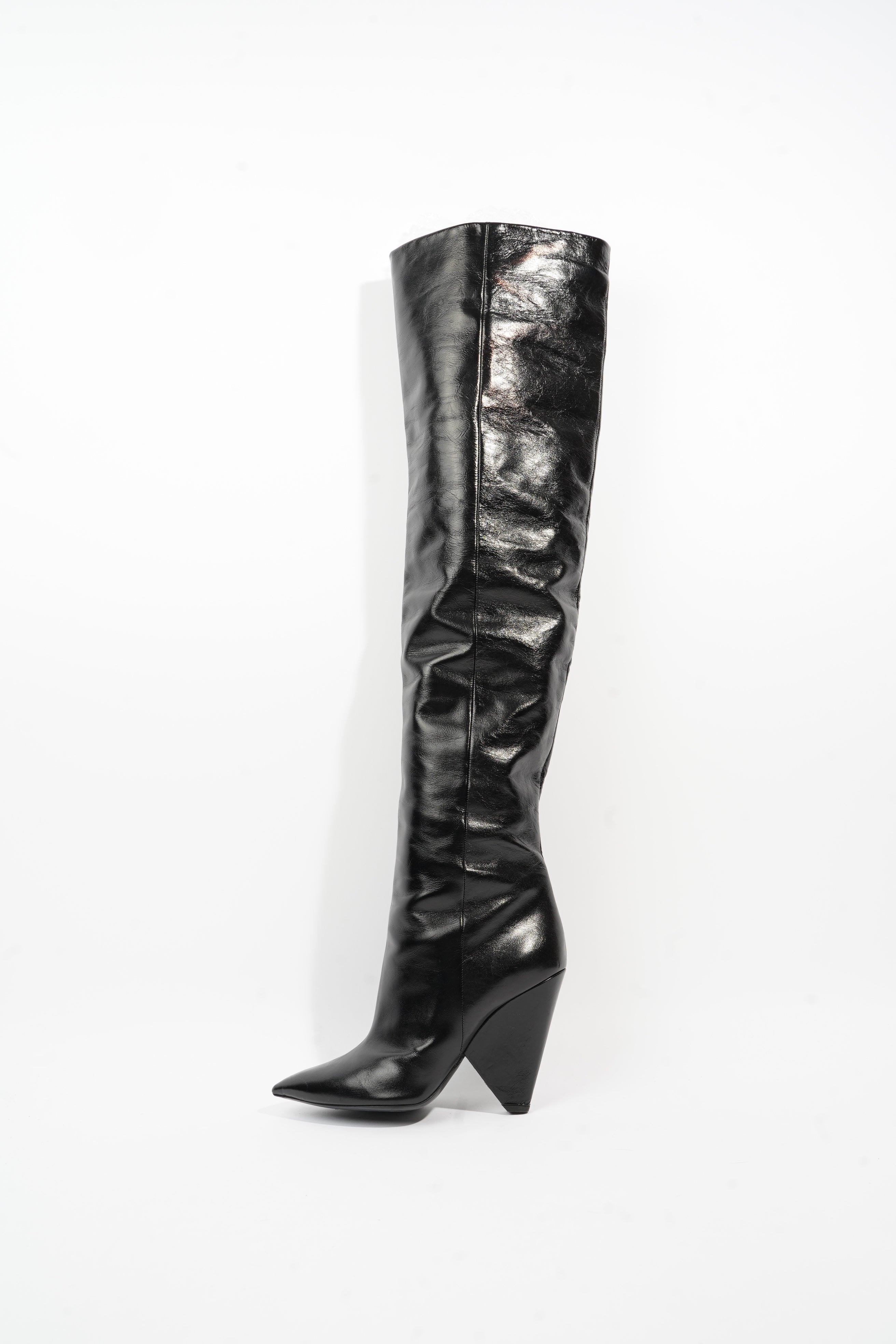 Saint Laurent Niki Boots Black Leather EU 40 UK 7