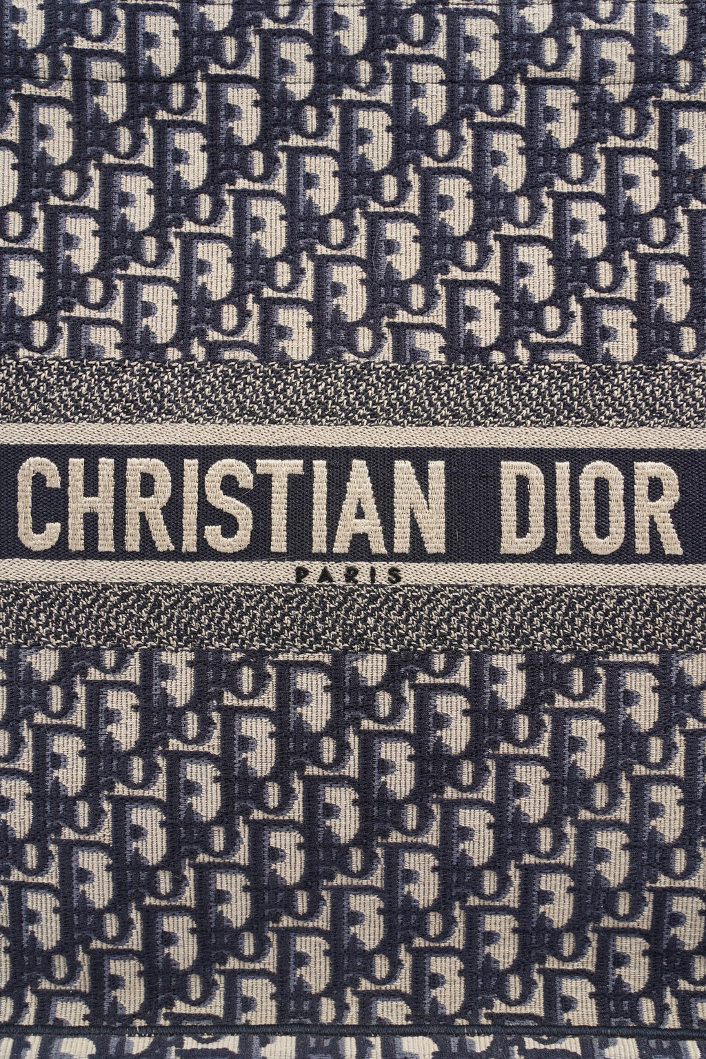 Christian Dior Book Tote Dior Oblique Embroidery Canvas Large
