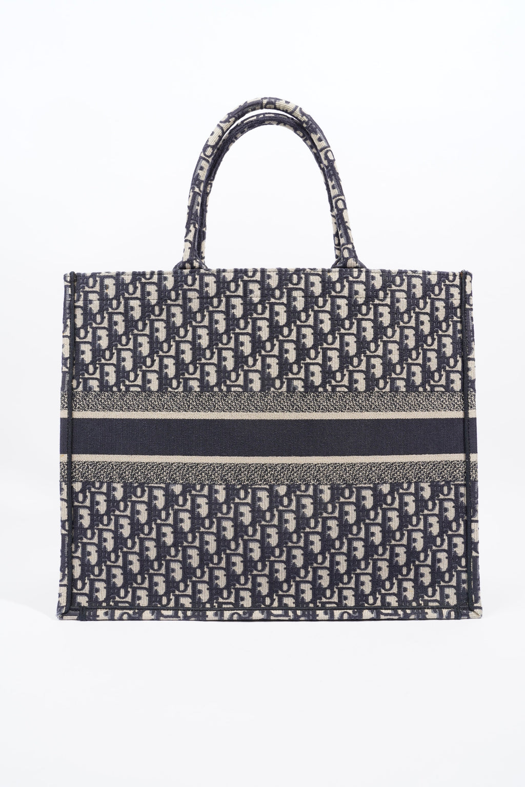 Christian Dior Book Tote Dior Oblique Embroidery Canvas Large