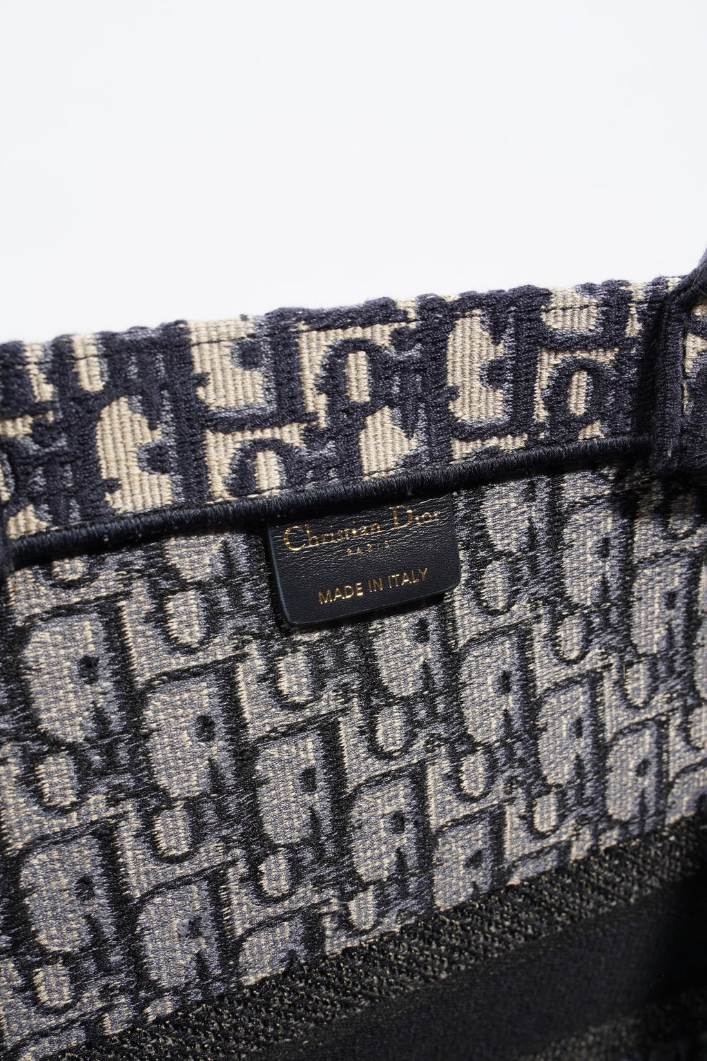 Christian Dior Book Tote Dior Oblique Embroidery Canvas Large