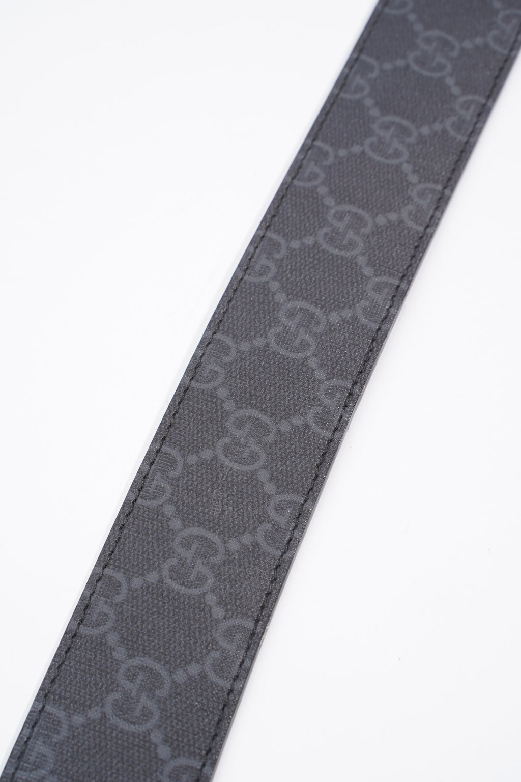 Gucci Interlocking G Belt Black And Grey GG Supreme Leather 110cm 44"