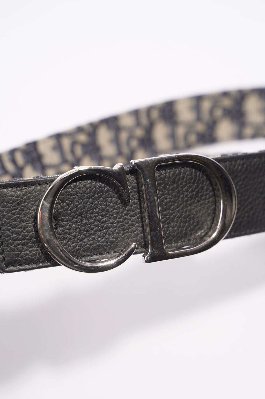 Christian Dior 30 Montaigne Reversible Belt Black / Oblique Leather 37" 94cm