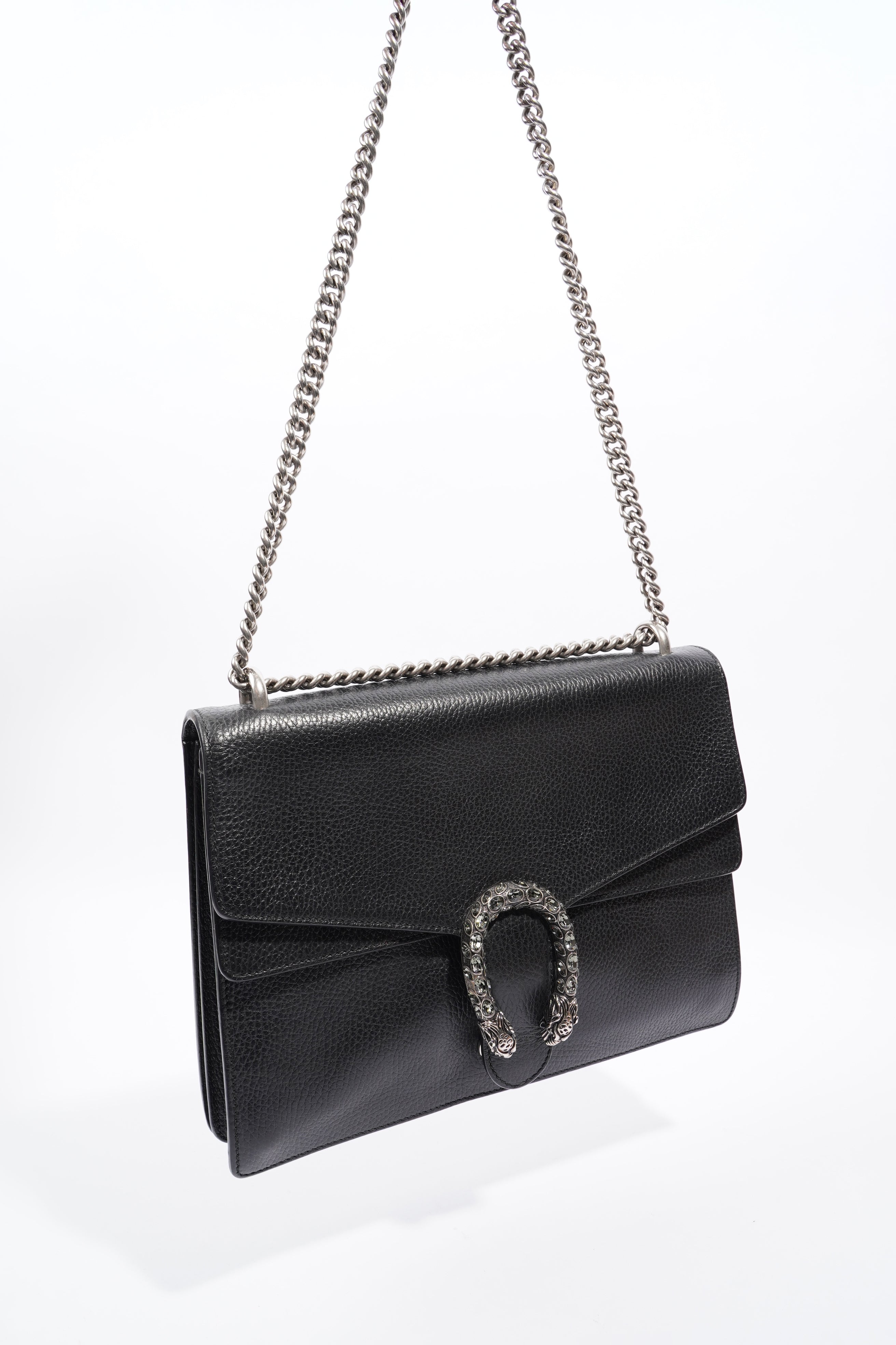 Gucci Dionysus Black Leather Medium