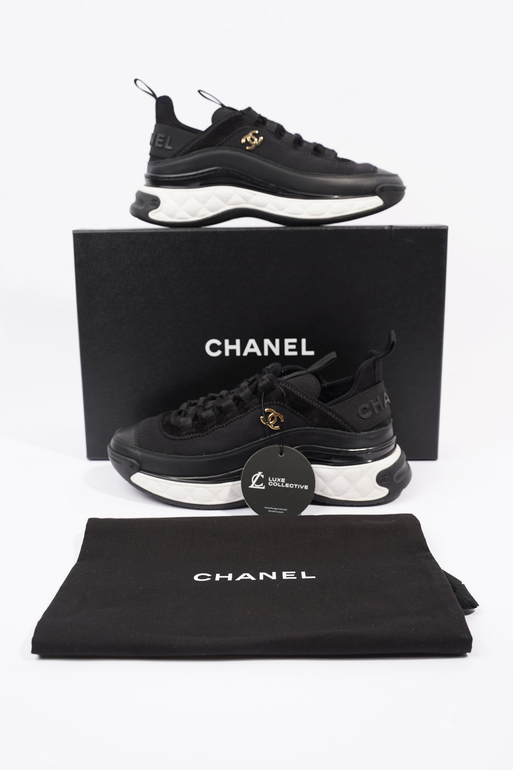 Chanel CC Runners Black / White Nylon EU 36 UK 3
