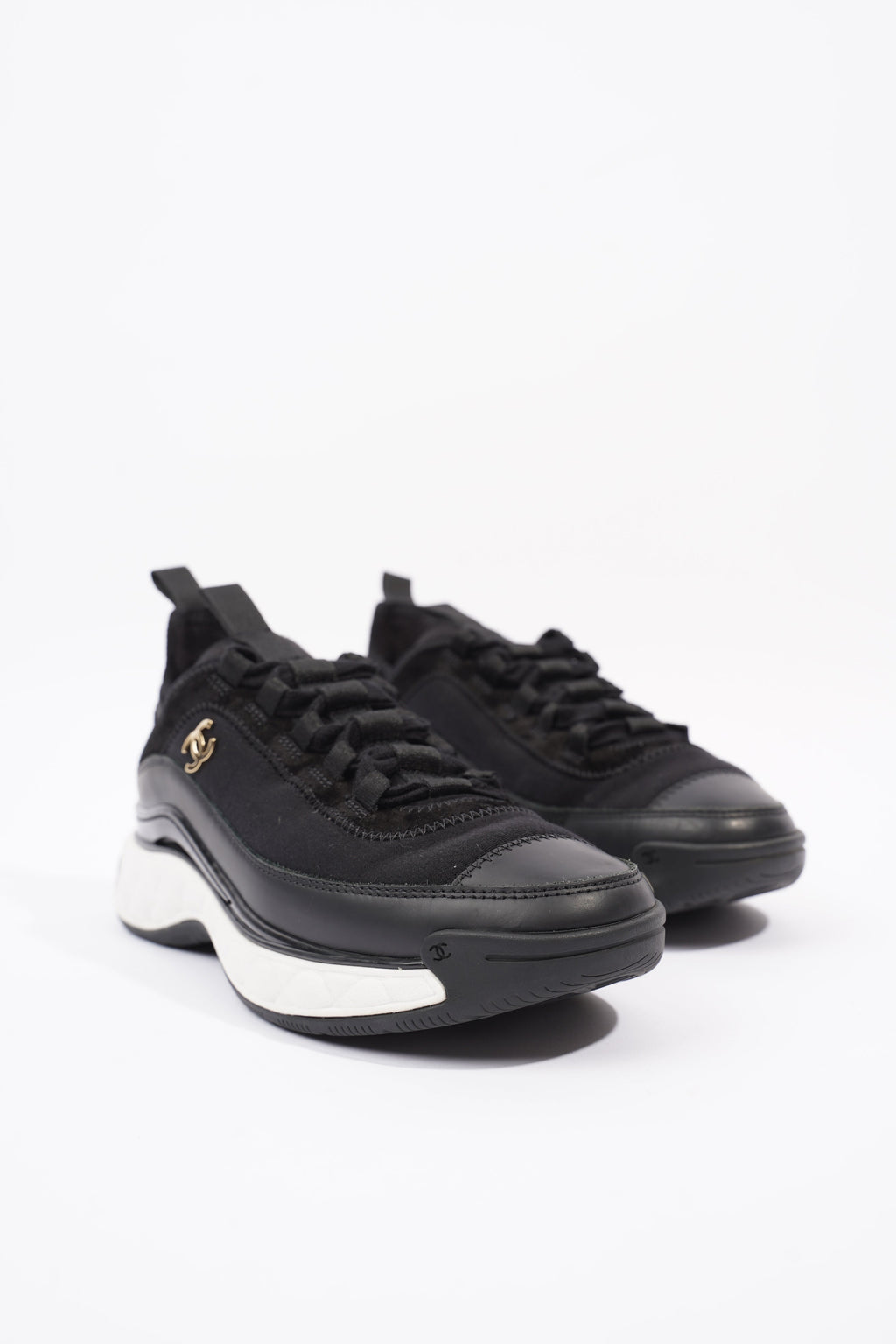 Chanel CC Runners Black / White Nylon EU 36 UK 3