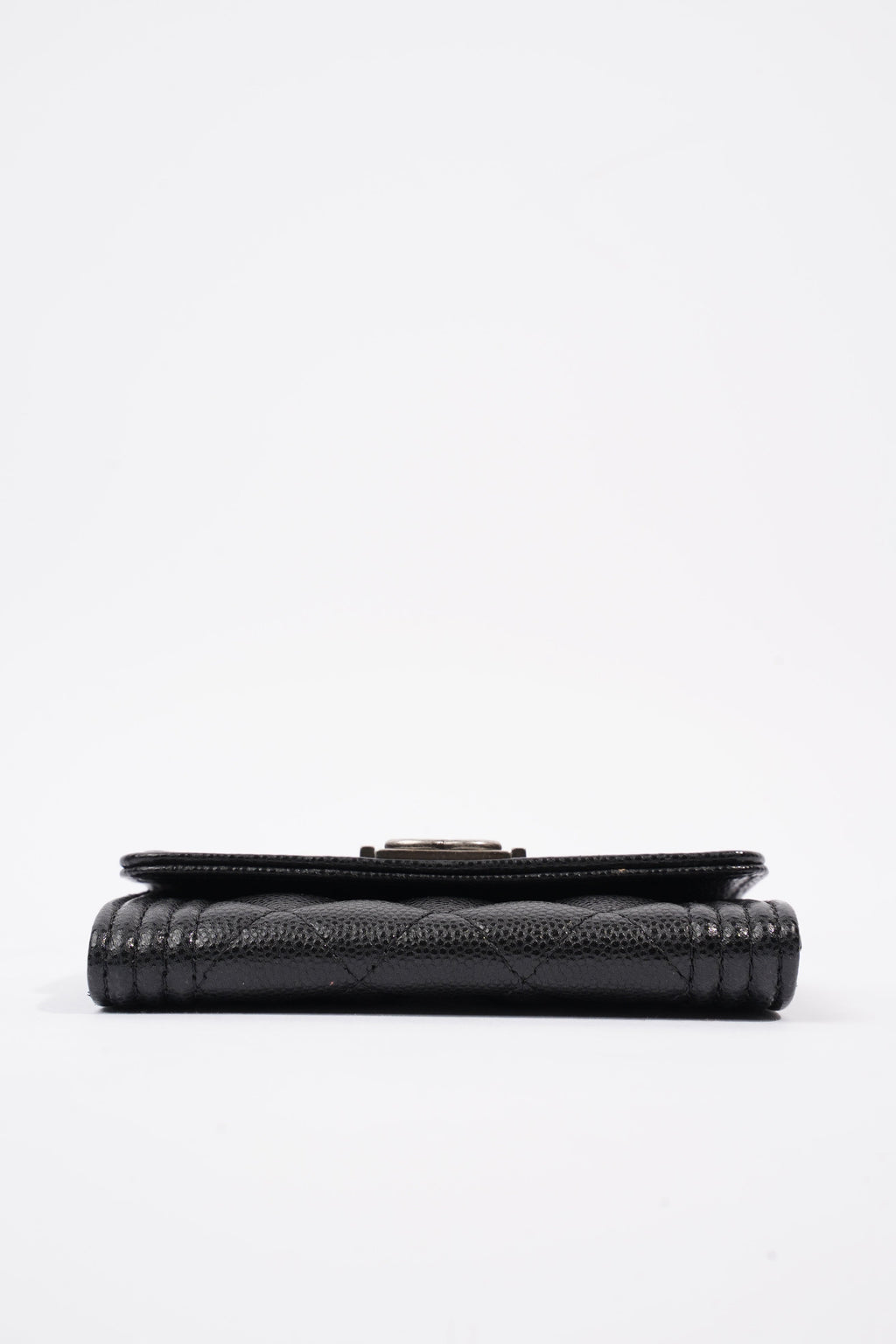 Chanel Tri-fold Boy Small Wallet Black Caviar Leather