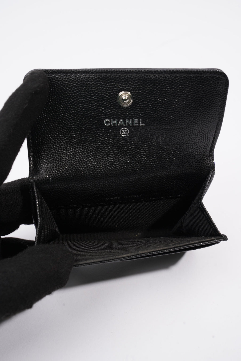 Chanel Tri-fold Boy Small Wallet Black Caviar Leather