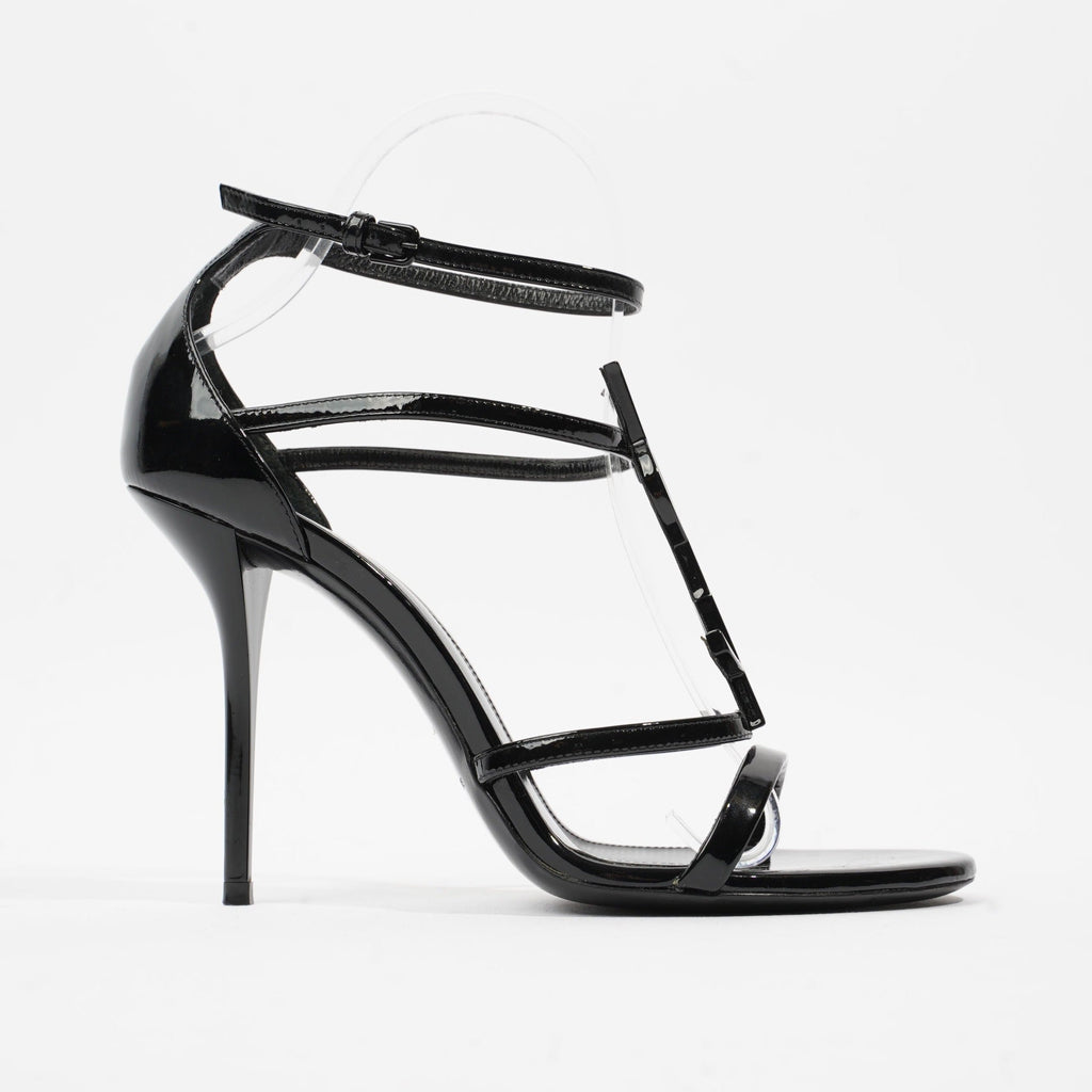 Saint Laurent Opyum Sandal 110 Black Patent Leather EU 38 UK 5
