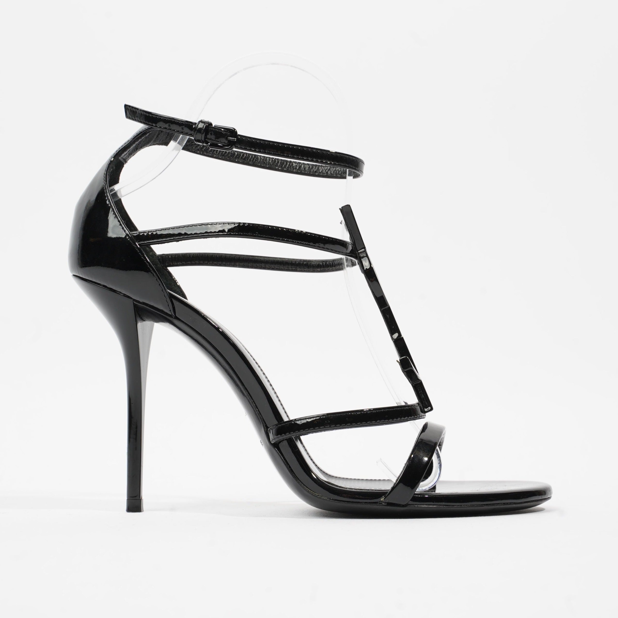 Saint Laurent Opyum Sandal 110 Black Patent Leather EU 38 UK 5