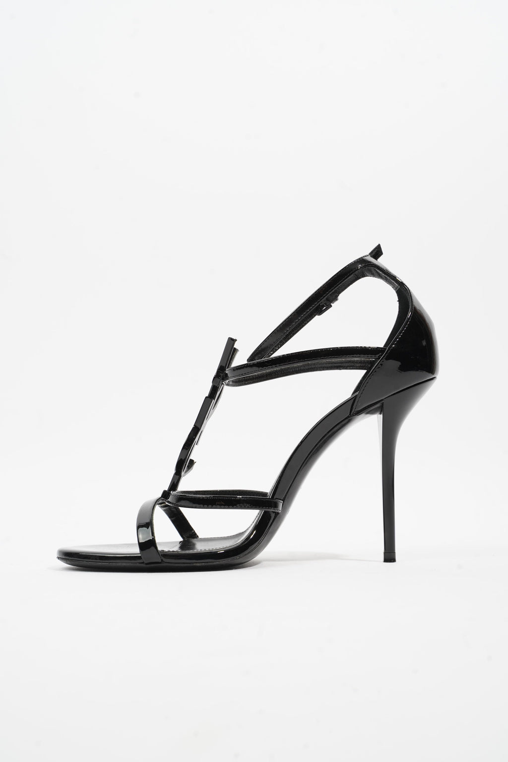 Saint Laurent Opyum Sandal 110 Black Patent Leather EU 38 UK 5