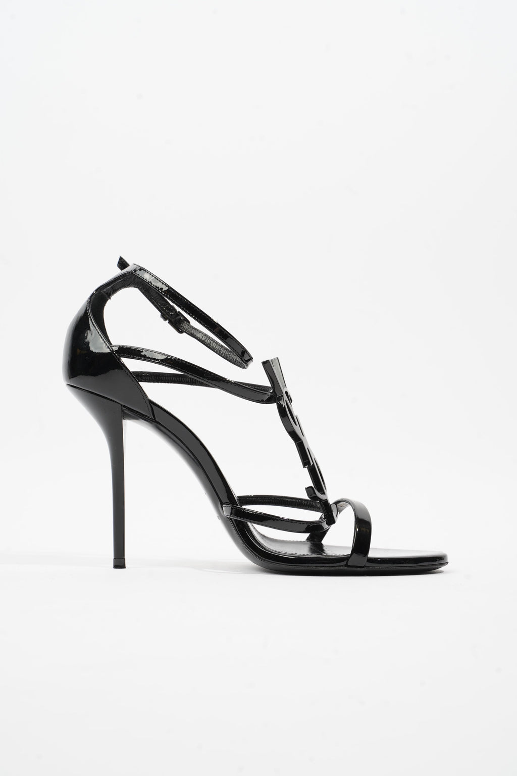 Saint Laurent Opyum Sandal 110 Black Patent Leather EU 38 UK 5