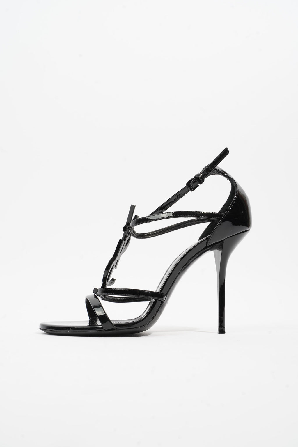Saint Laurent Opyum Sandal 110 Black Patent Leather EU 38 UK 5