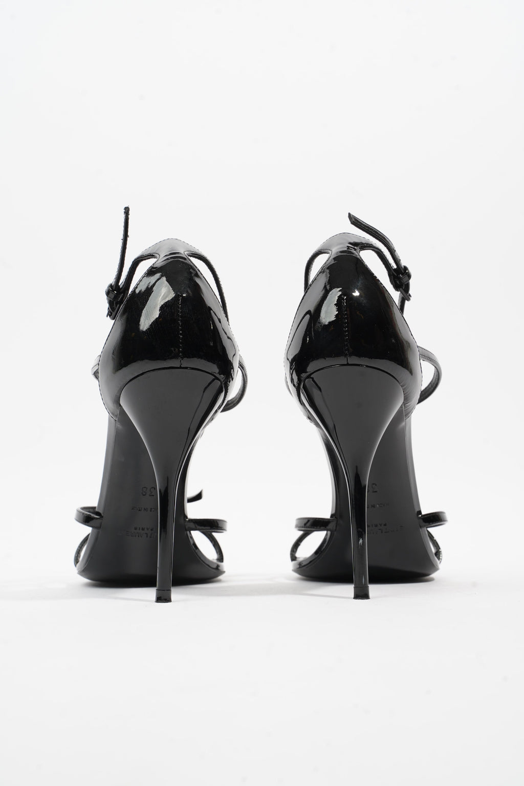 Saint Laurent Opyum Sandal 110 Black Patent Leather EU 38 UK 5
