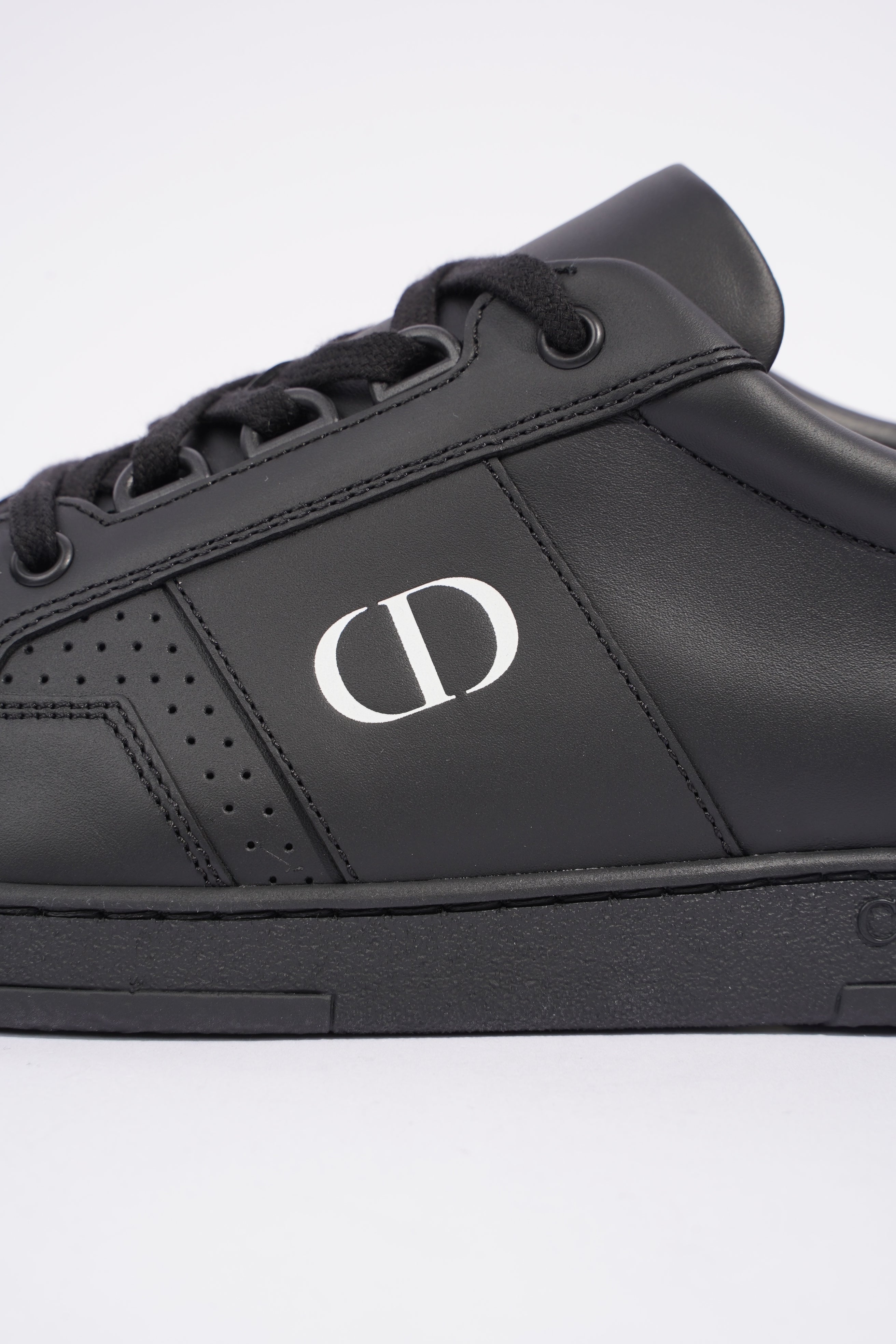 Christian Dior CD Low Top Sneaker Black Leather EU 38.5 UK 5.5