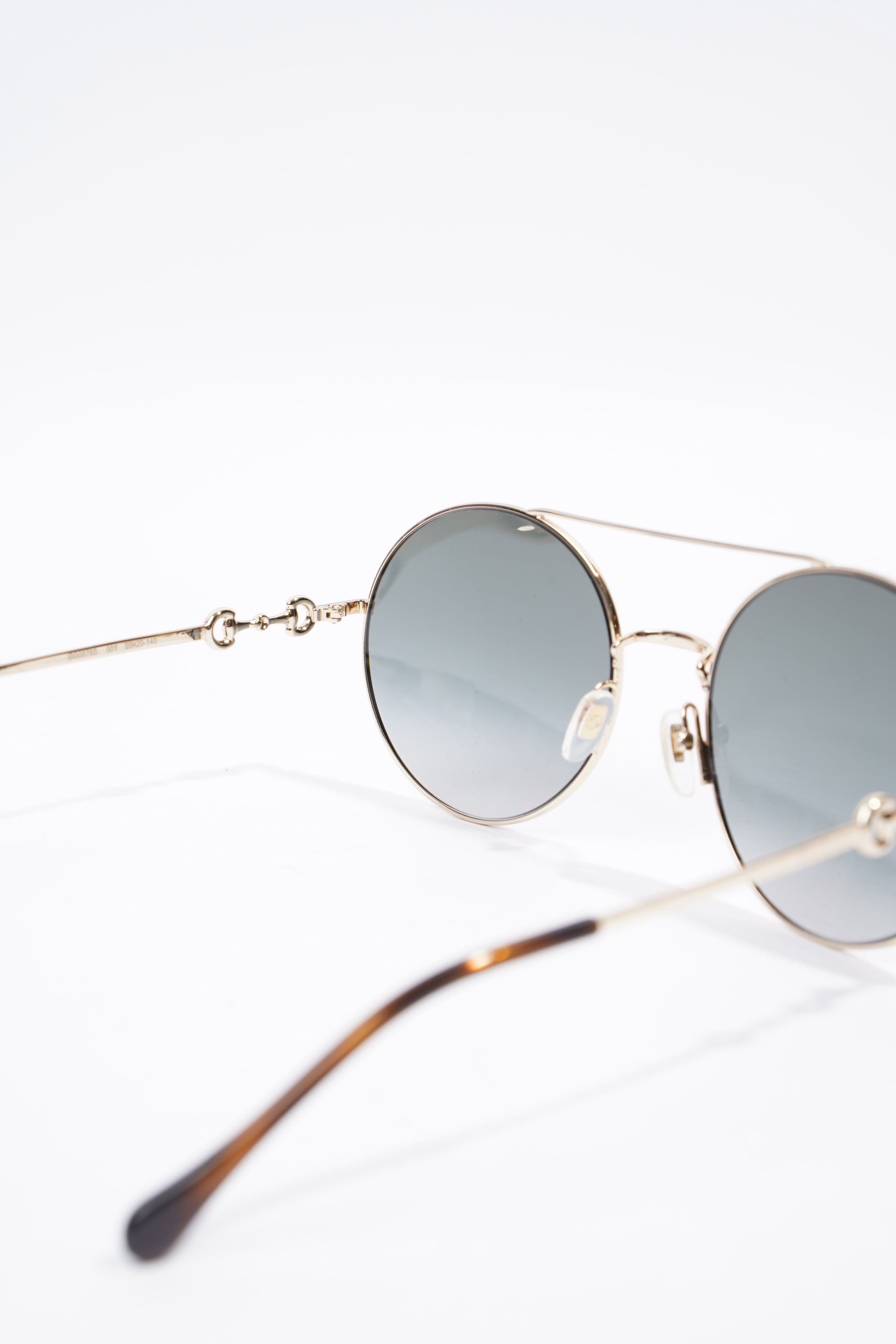 Gucci Round Sunglasses Gold / Black Lens Base Metal 59mm 20mm