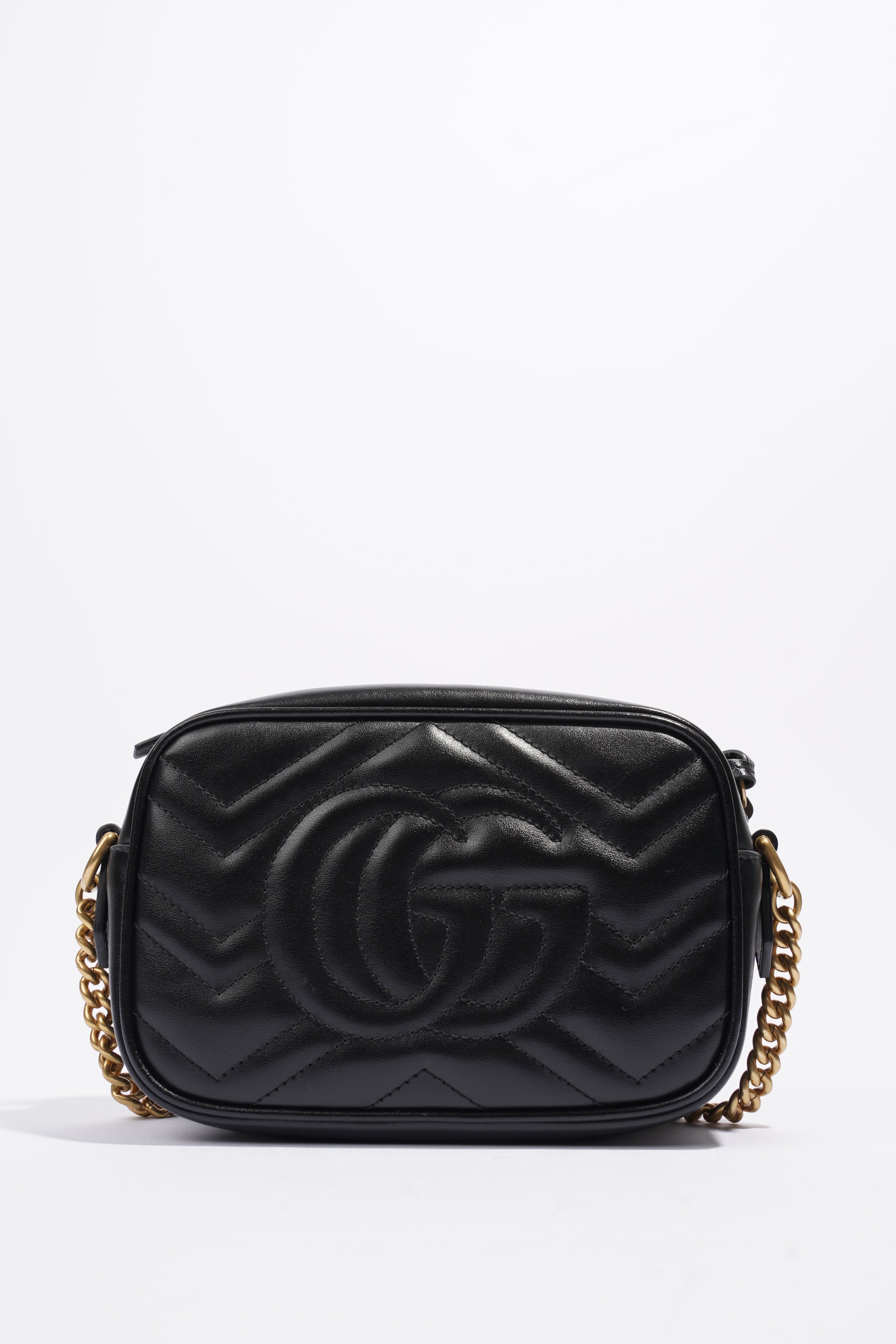 Gucci GG Marmont Matelasse Mini Black Matelasse Leather