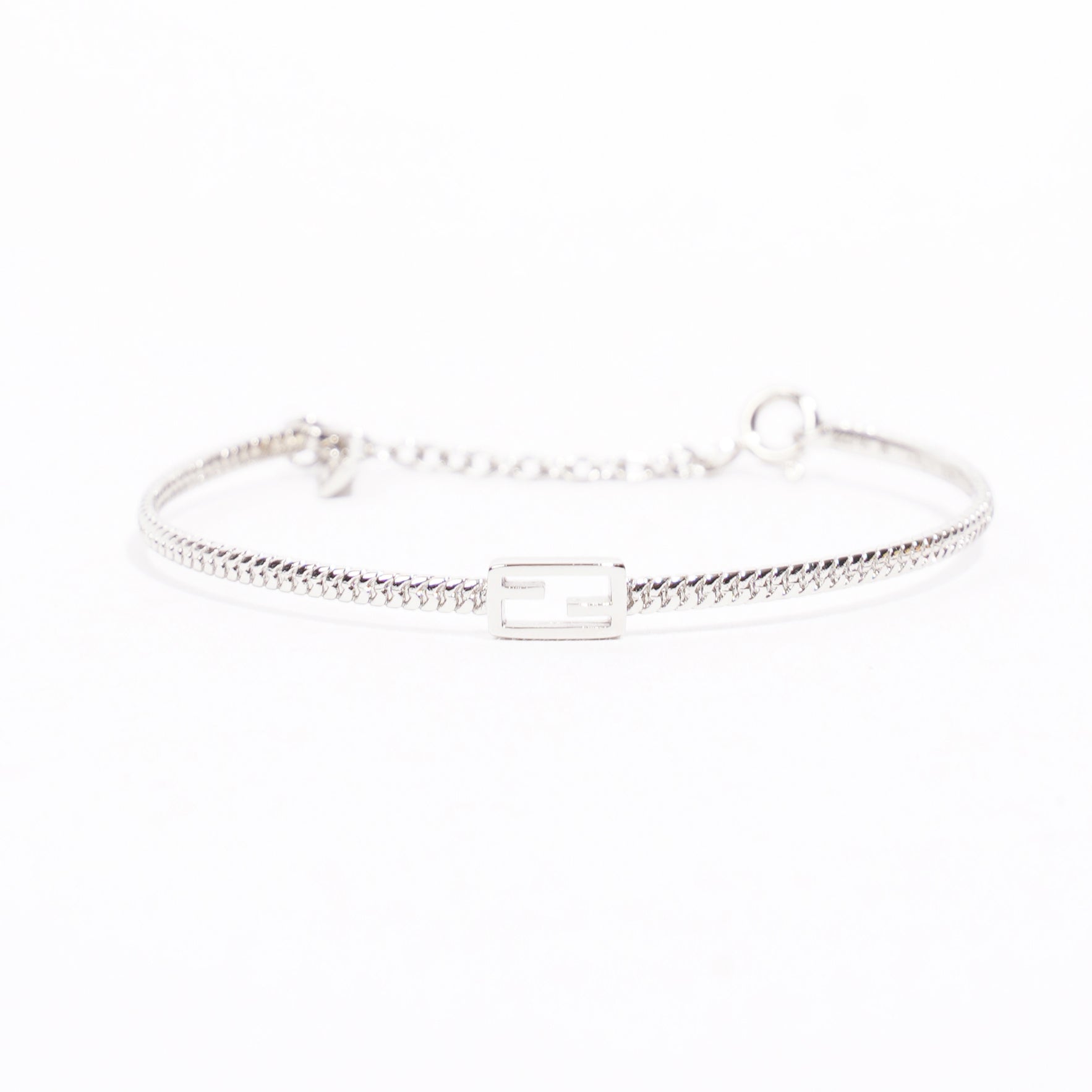 Fendi Baguette Bracelet Silver Base Metal Medium