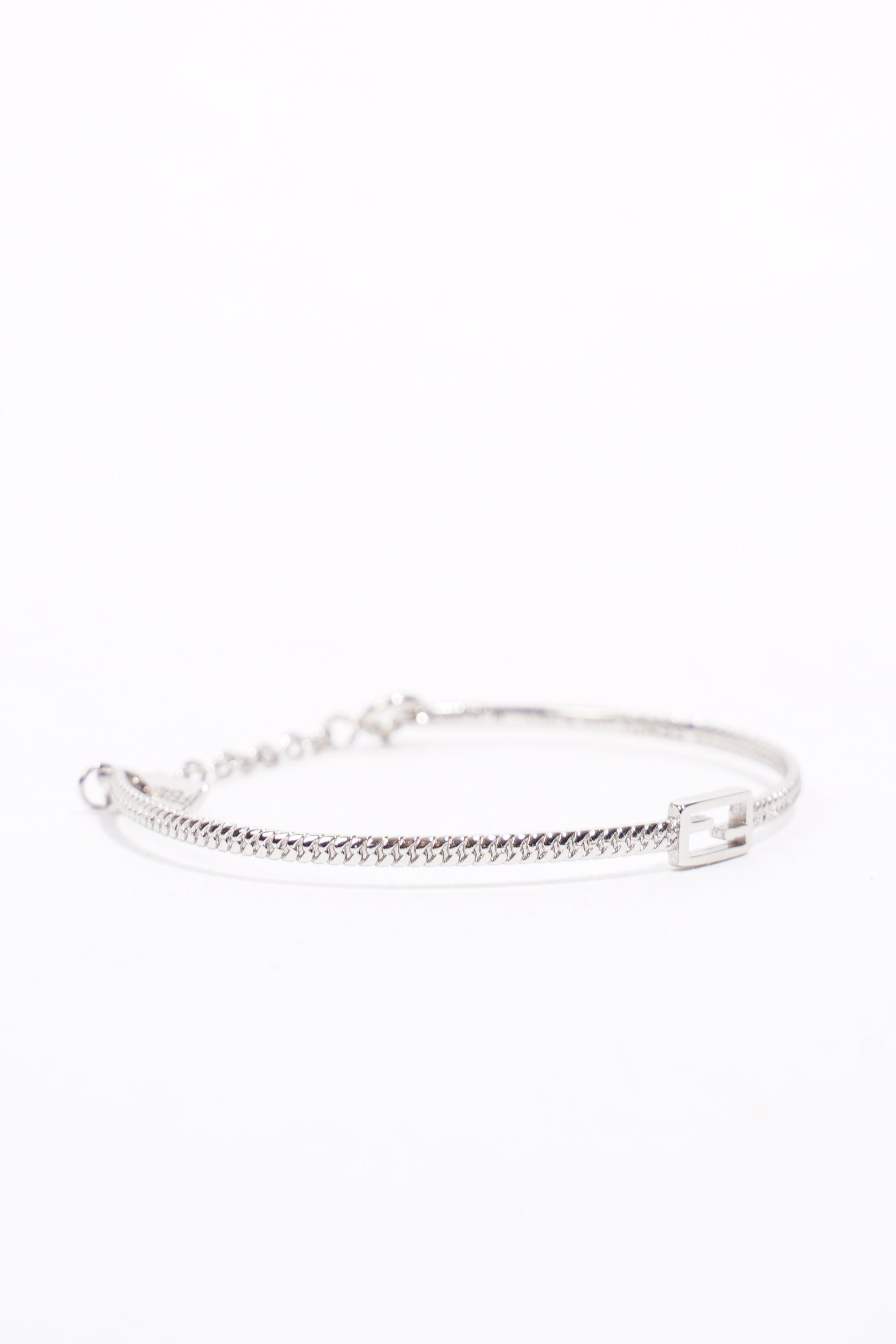 Fendi Baguette Bracelet Silver Base Metal Medium